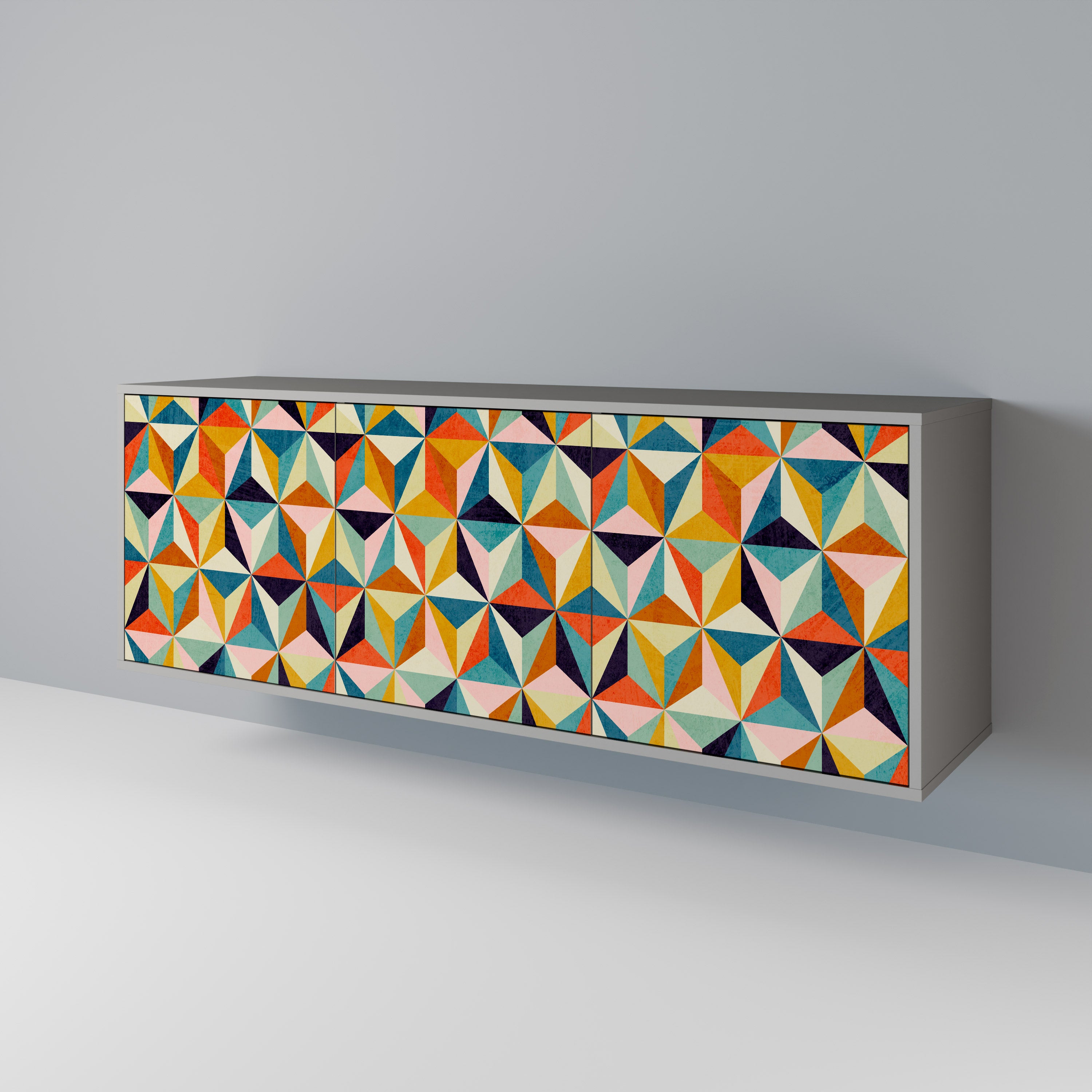 Aparador de 3 puertas TESSELATE TREASURES en acabado gris