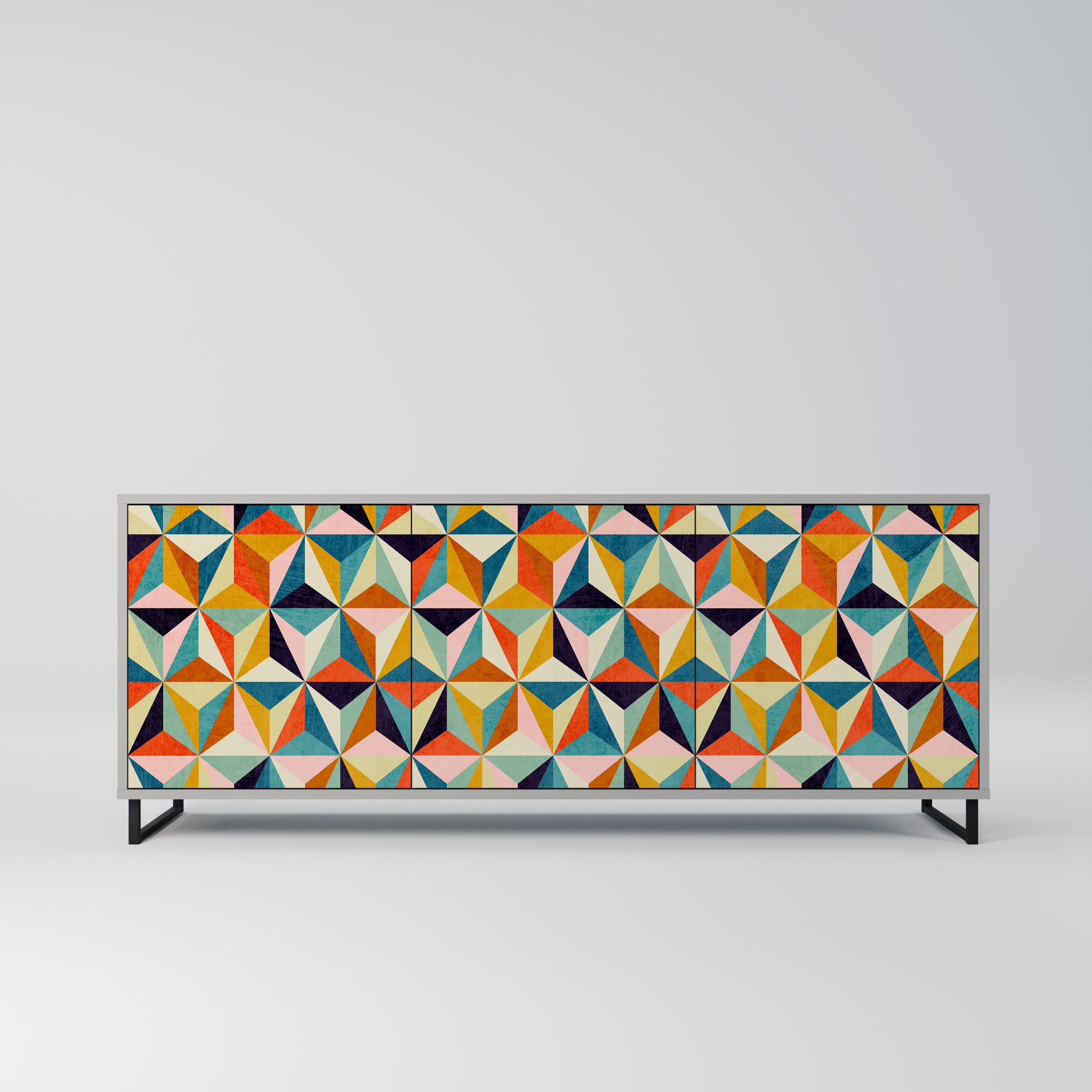 Aparador de 3 puertas TESSELATE TREASURES en acabado gris
