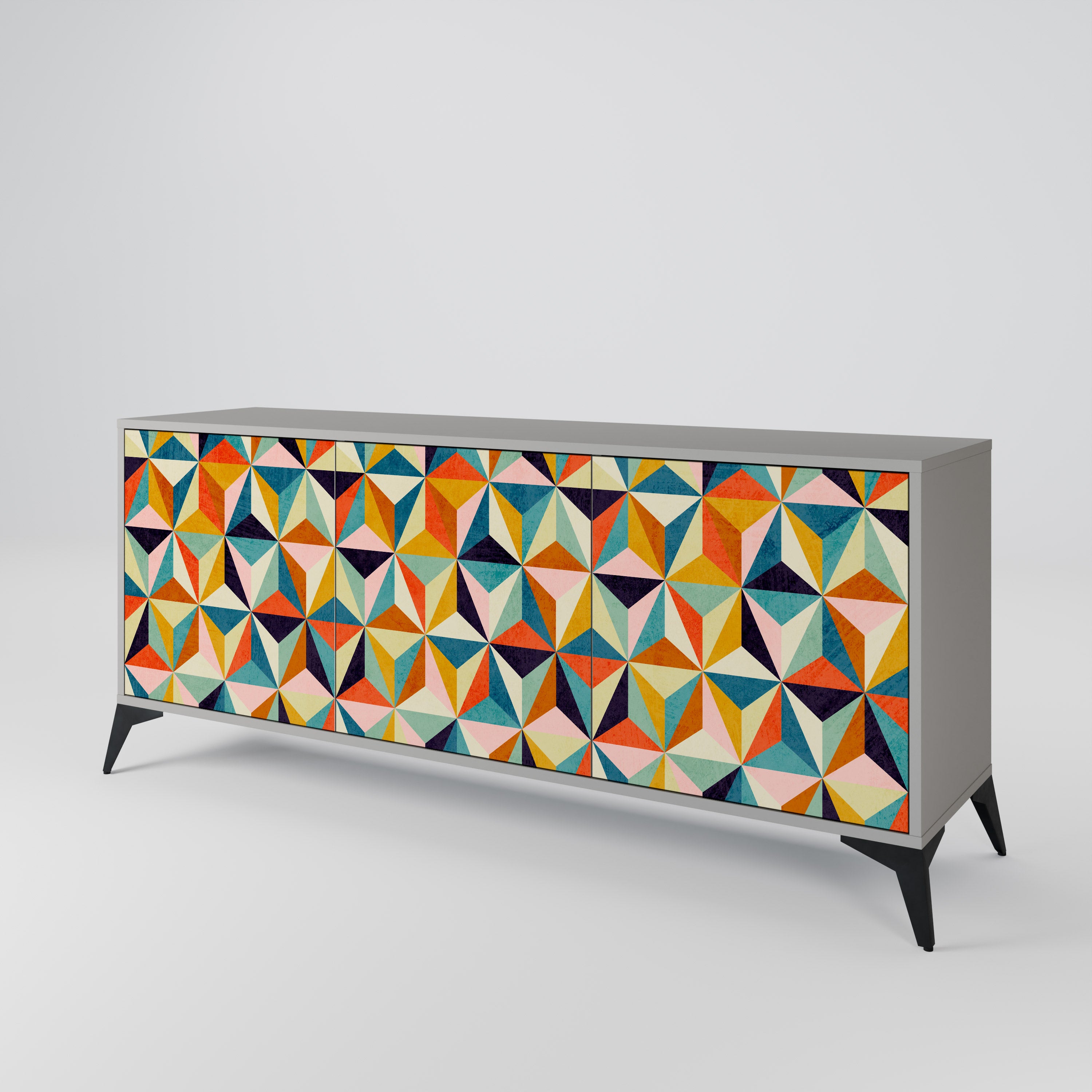 Aparador de 3 puertas TESSELATE TREASURES en acabado gris