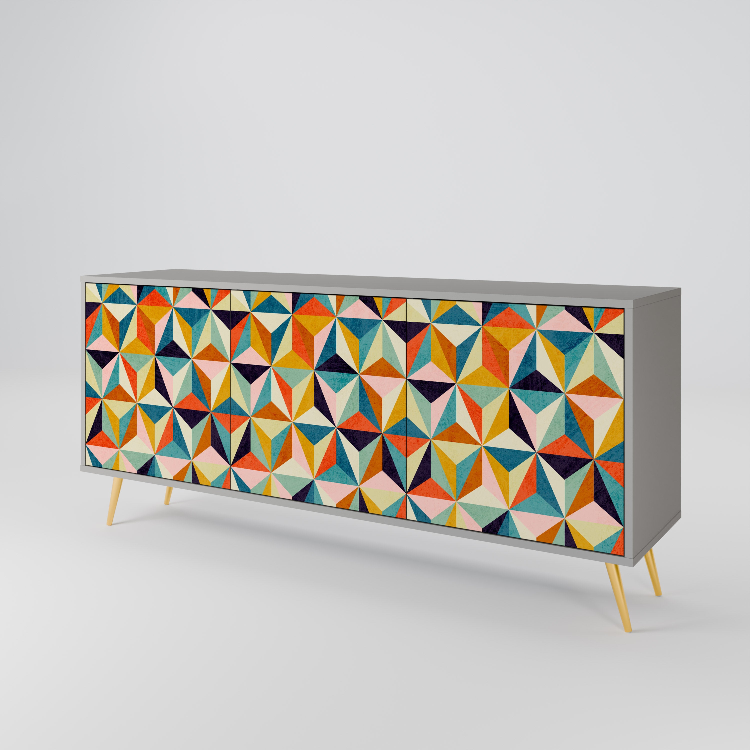 Aparador de 3 puertas TESSELATE TREASURES en acabado gris
