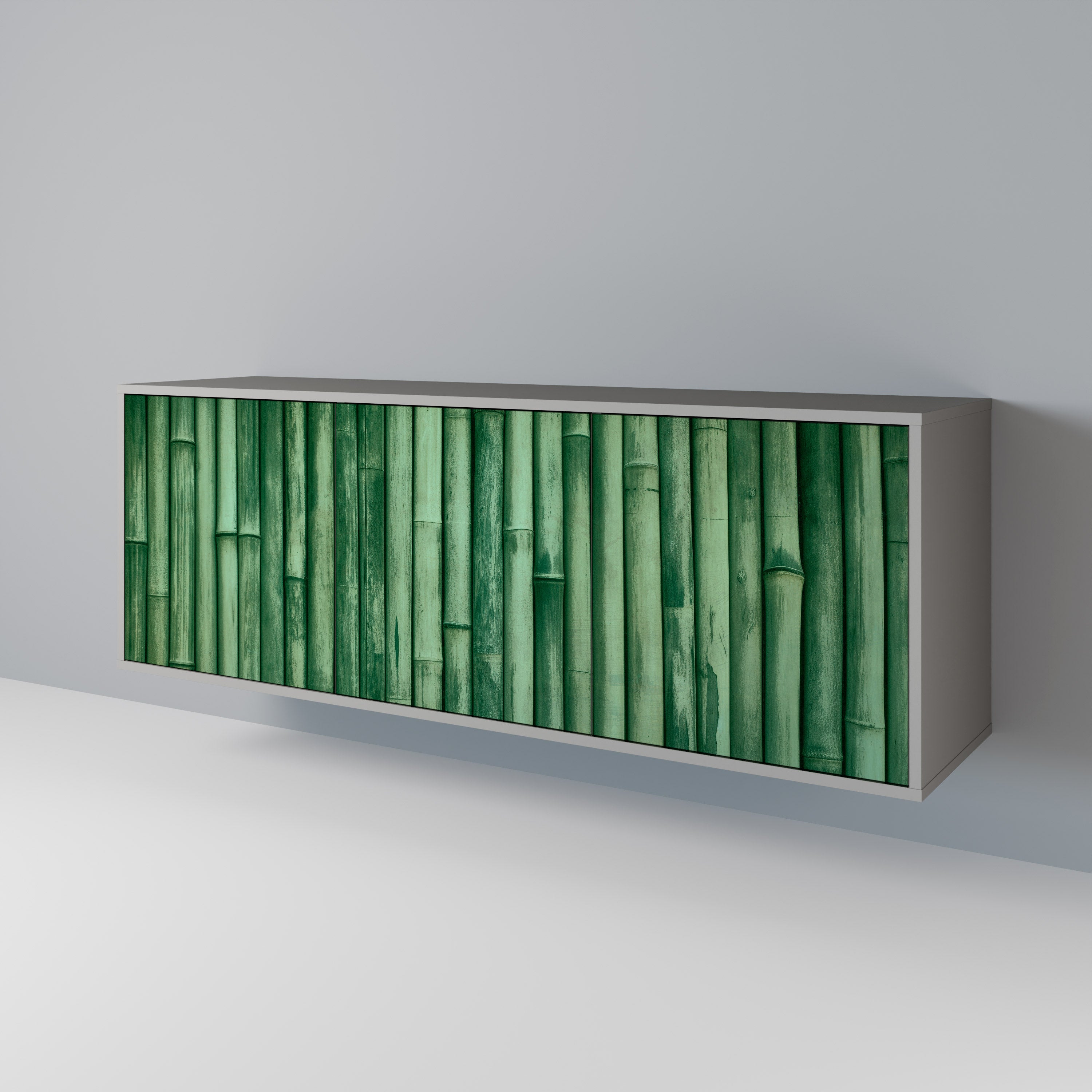 Aparador de 3 puertas NATURAL GREEN con acabado gris
