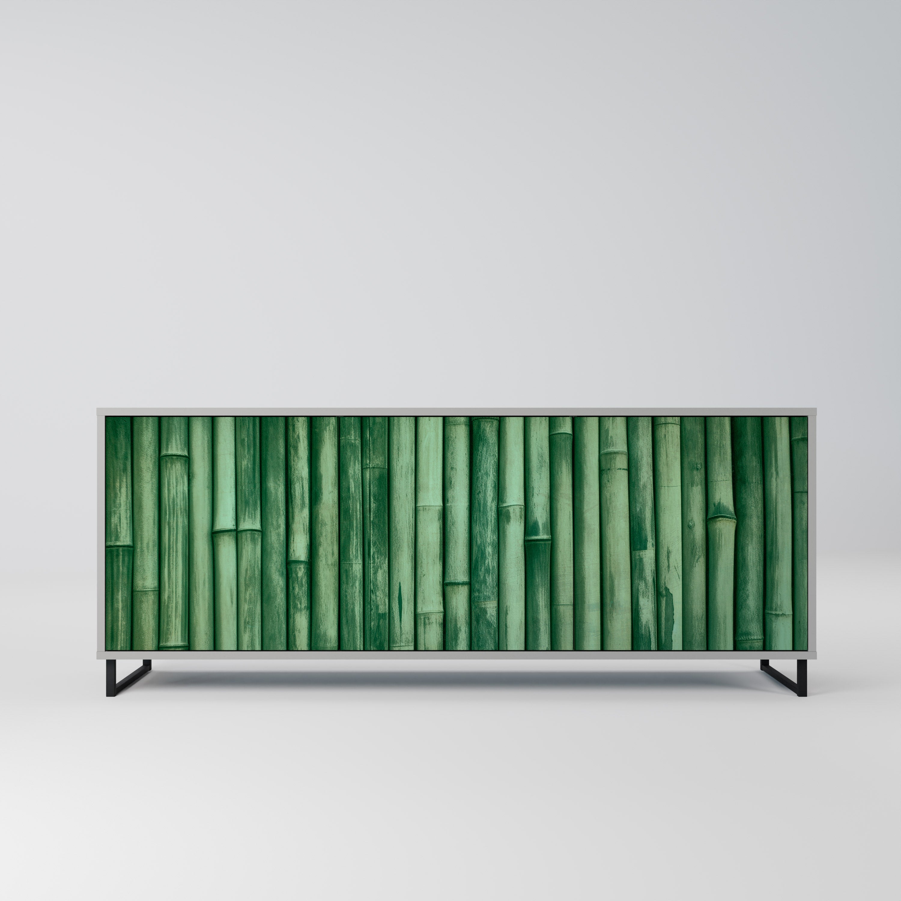 Aparador de 3 puertas NATURAL GREEN con acabado gris