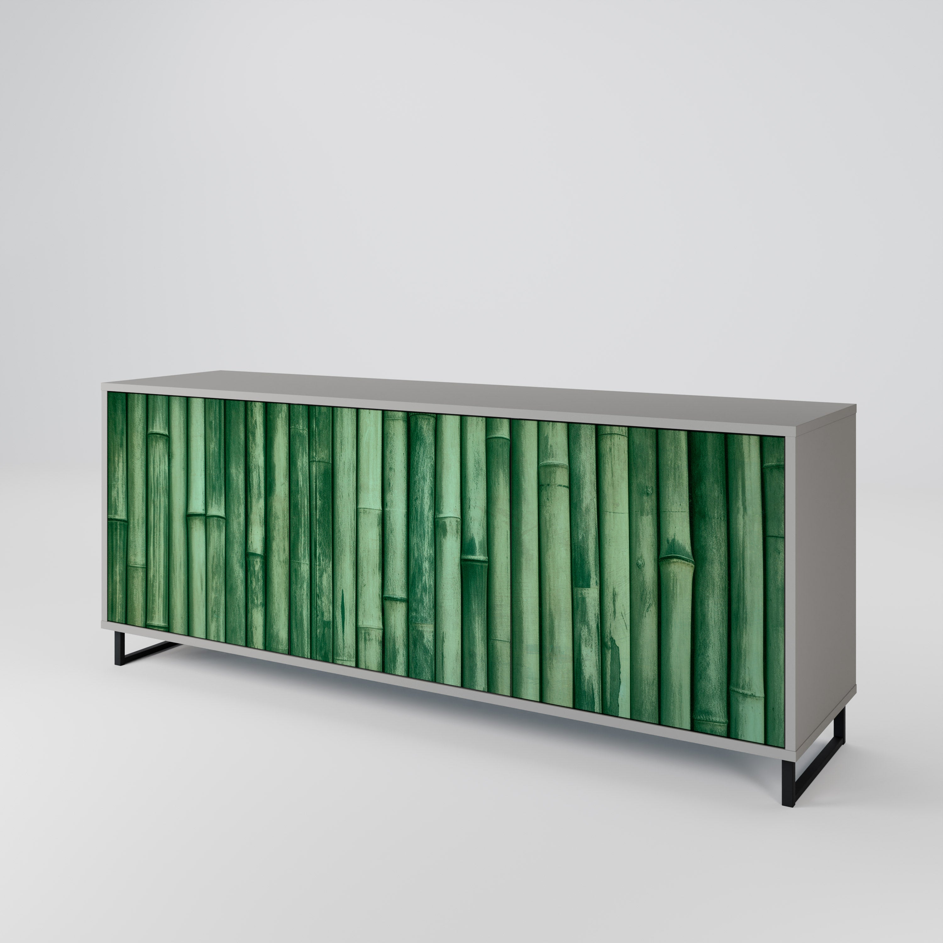 Aparador de 3 puertas NATURAL GREEN con acabado gris