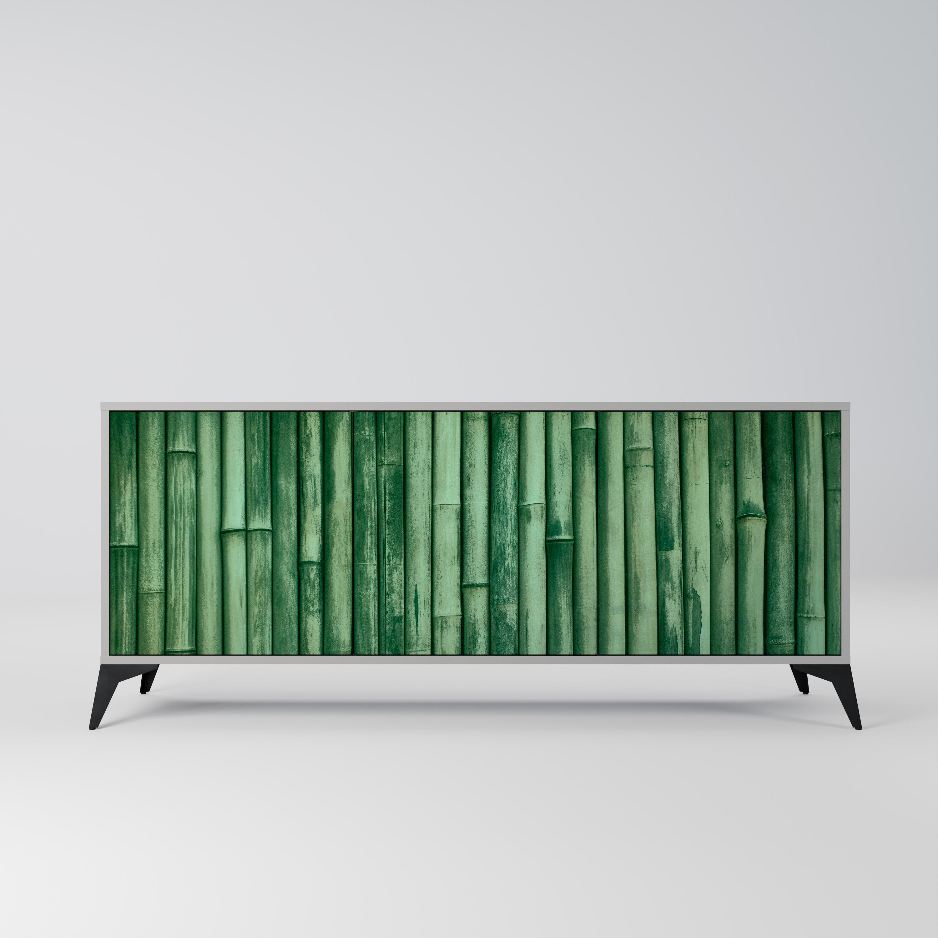Aparador de 3 puertas NATURAL GREEN con acabado gris