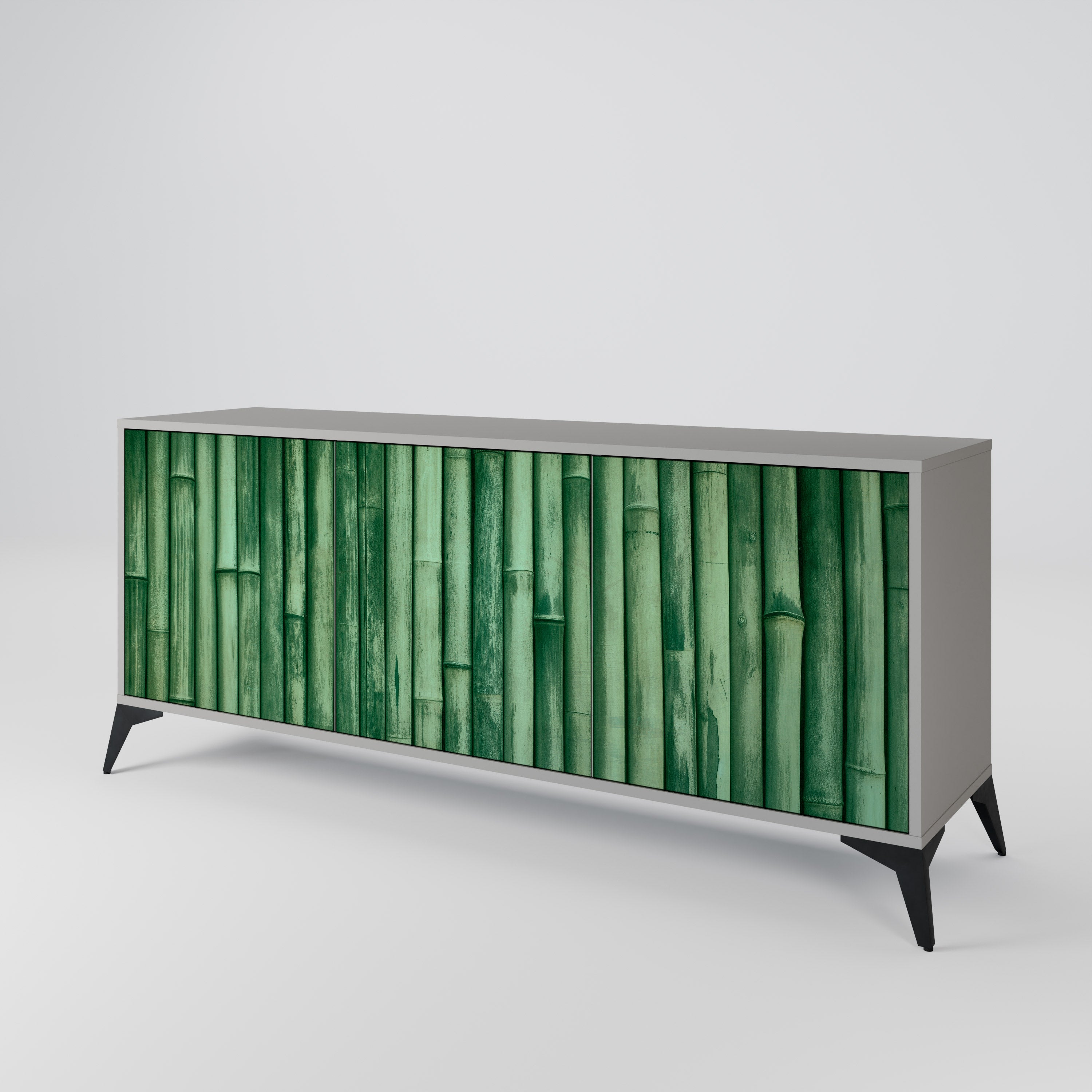Aparador de 3 puertas NATURAL GREEN con acabado gris