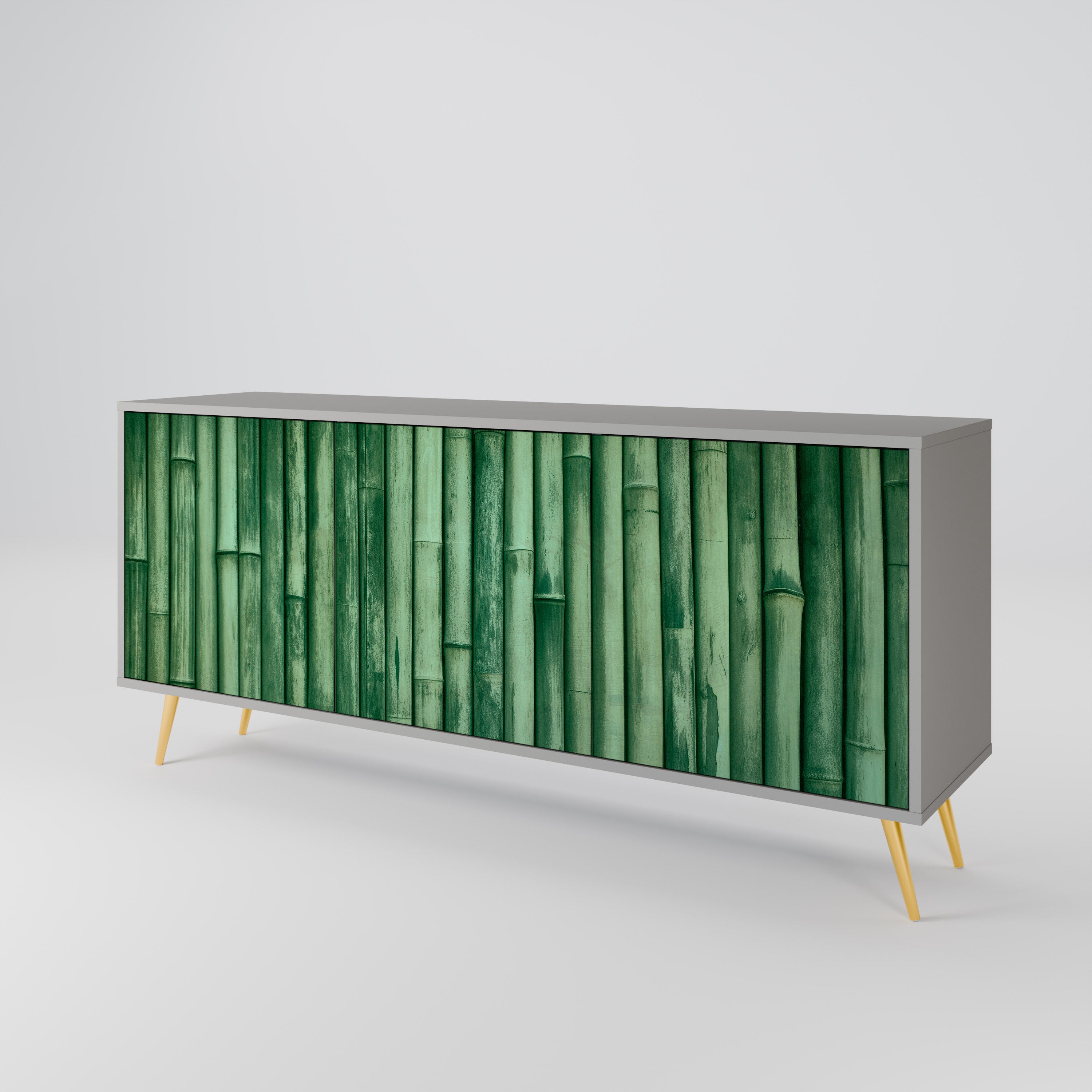 Aparador de 3 puertas NATURAL GREEN con acabado gris