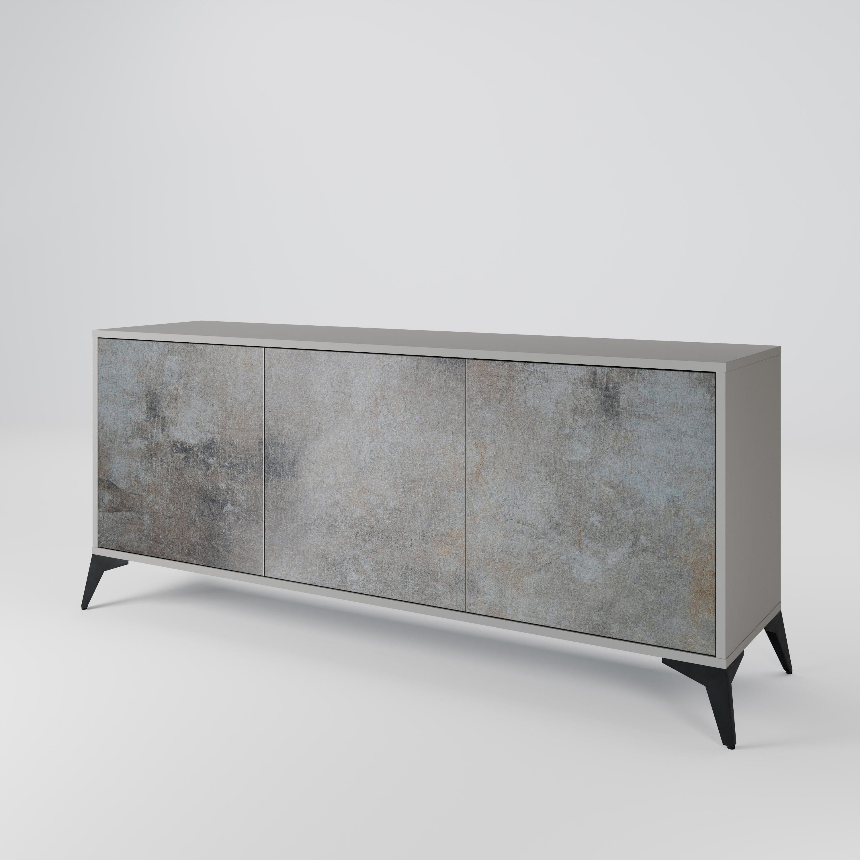 Aparador de 3 puertas CONCRETE WALL en acabado gris