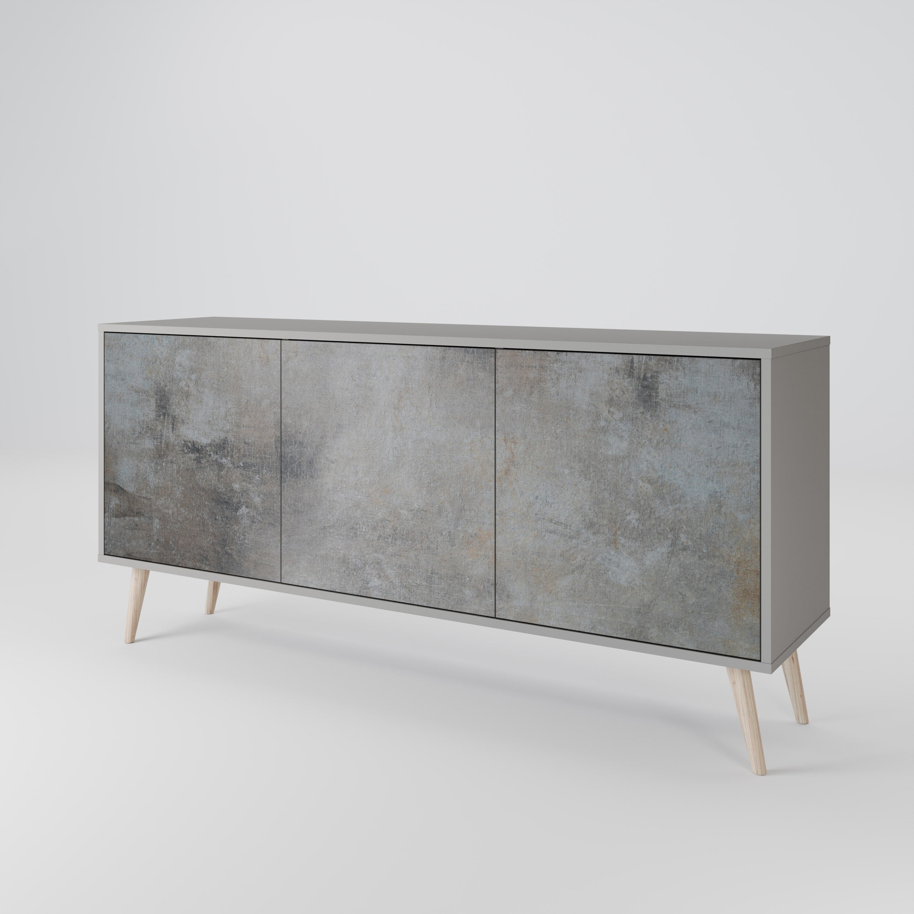 Aparador de 3 puertas CONCRETE WALL en acabado gris