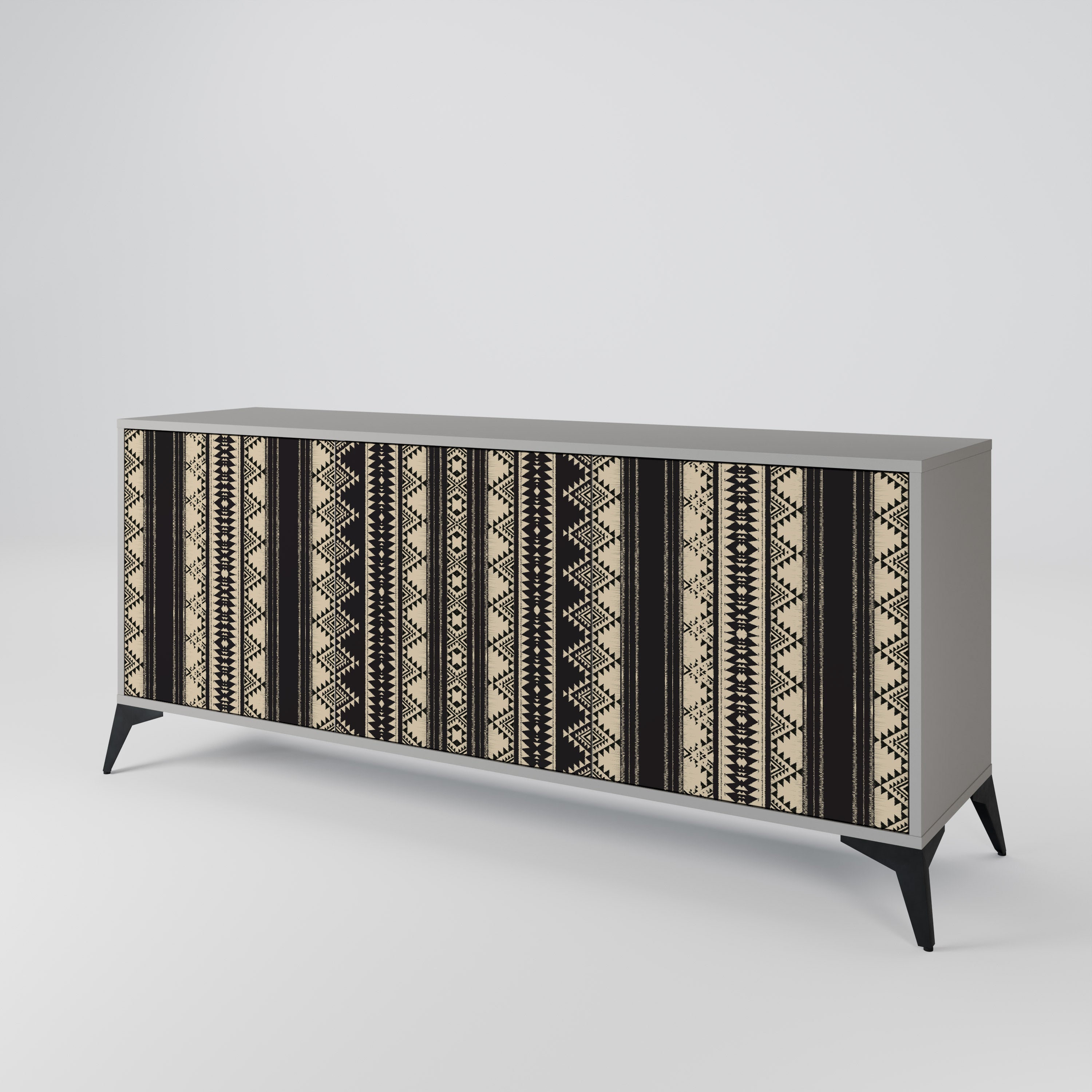 Aparador AZTEC de 3 puertas en acabado gris