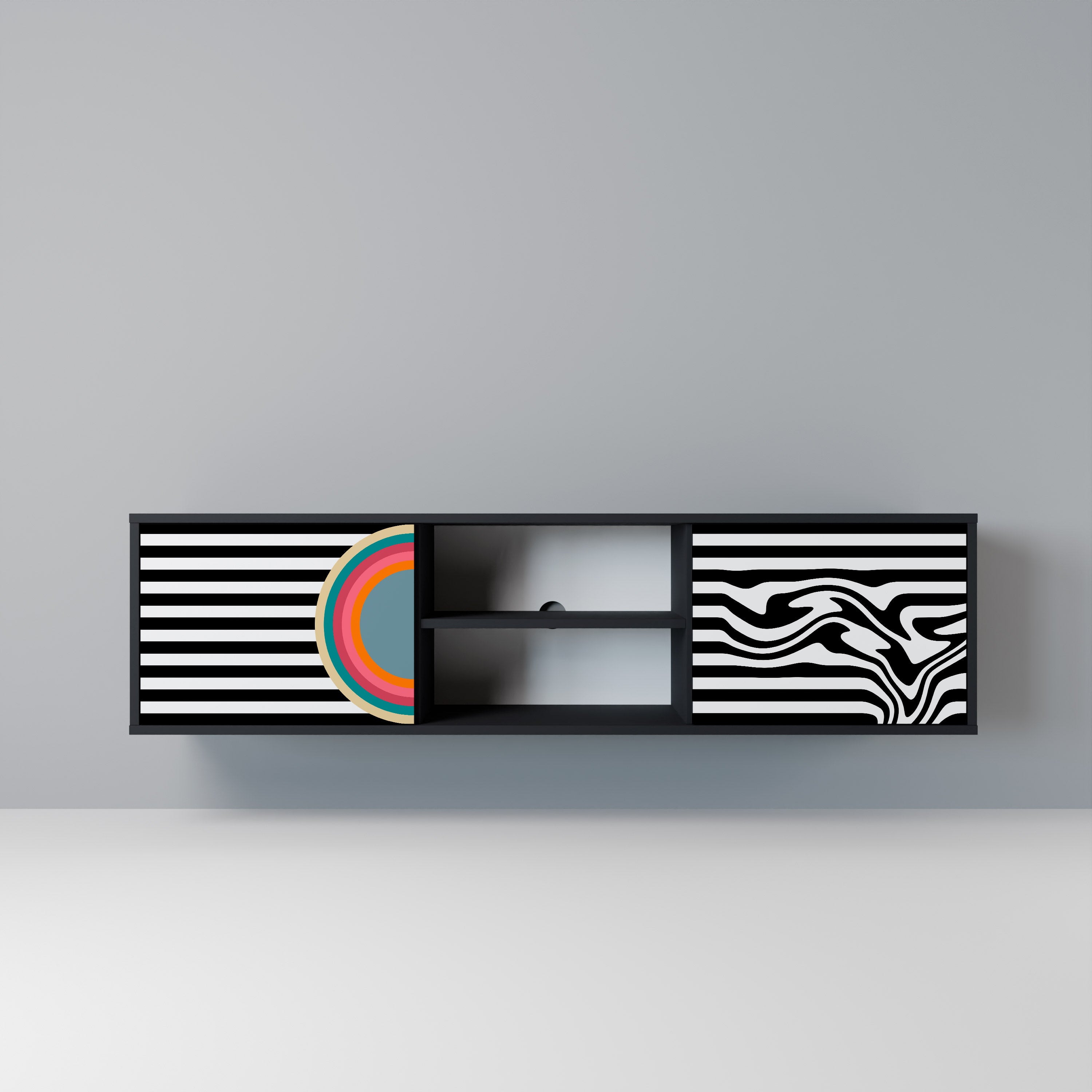 SPECTRA SHOWCASE 2-Door TV Stand in Black Finish