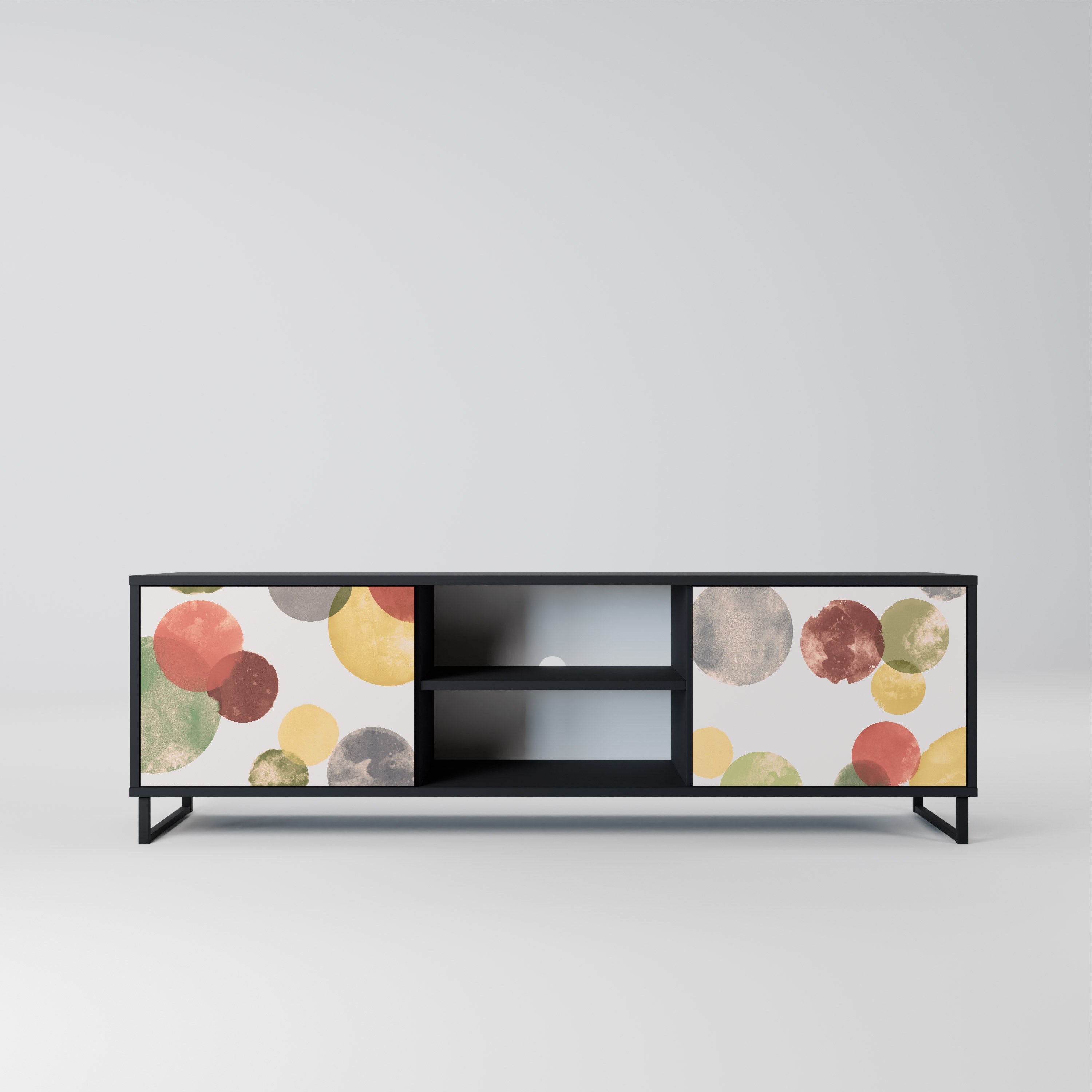 Mueble de TV FLEETING HAPPINESS de 2 puertas con acabado negro