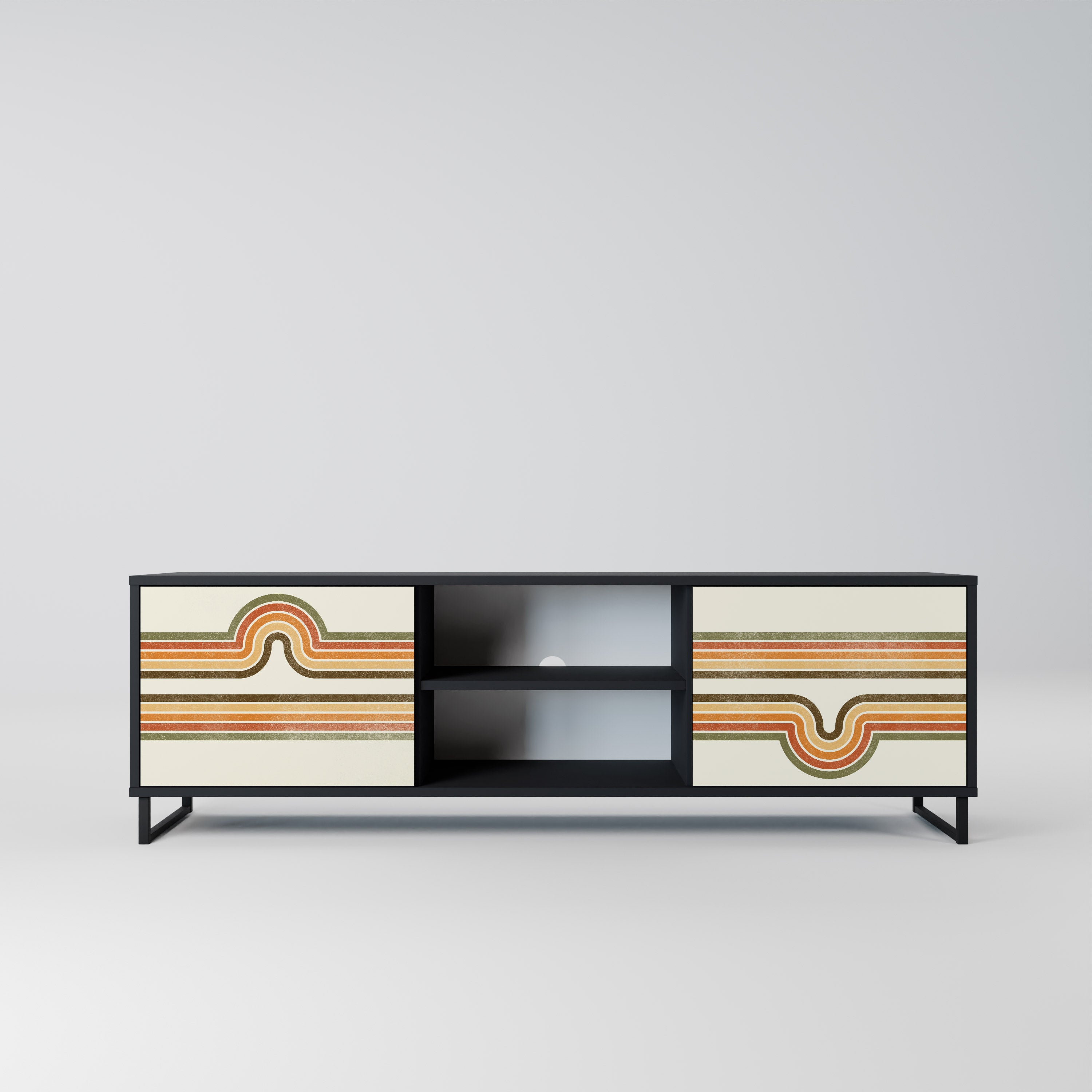 EXCEPCIONAL Mueble para TV STREAM de 2 puertas con acabado negro