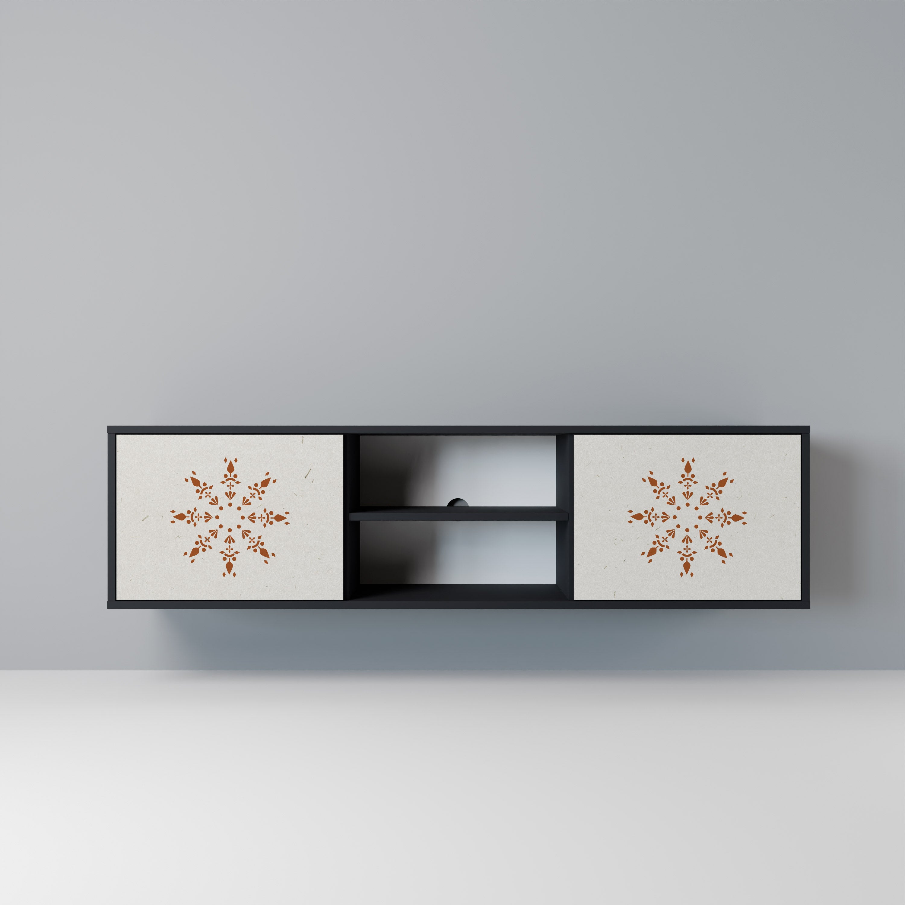 Mueble de TV DAILY HARMONY de 2 puertas con acabado negro