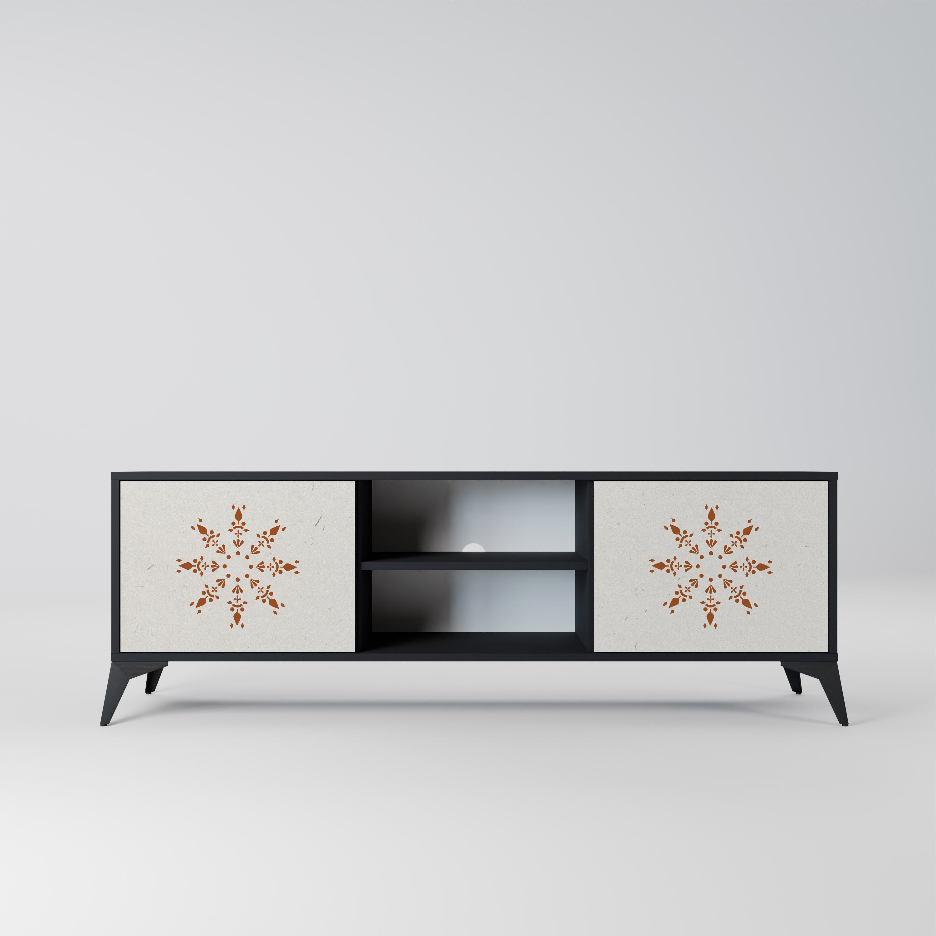 Mueble de TV DAILY HARMONY de 2 puertas con acabado negro