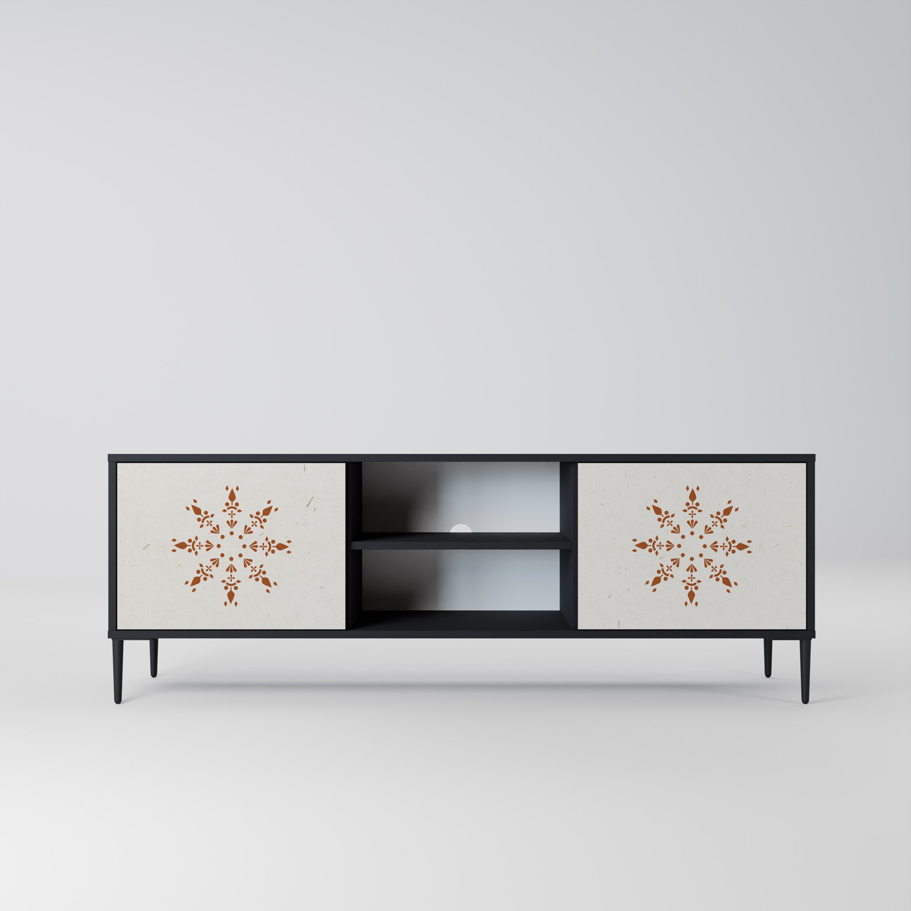 Mueble de TV DAILY HARMONY de 2 puertas con acabado negro