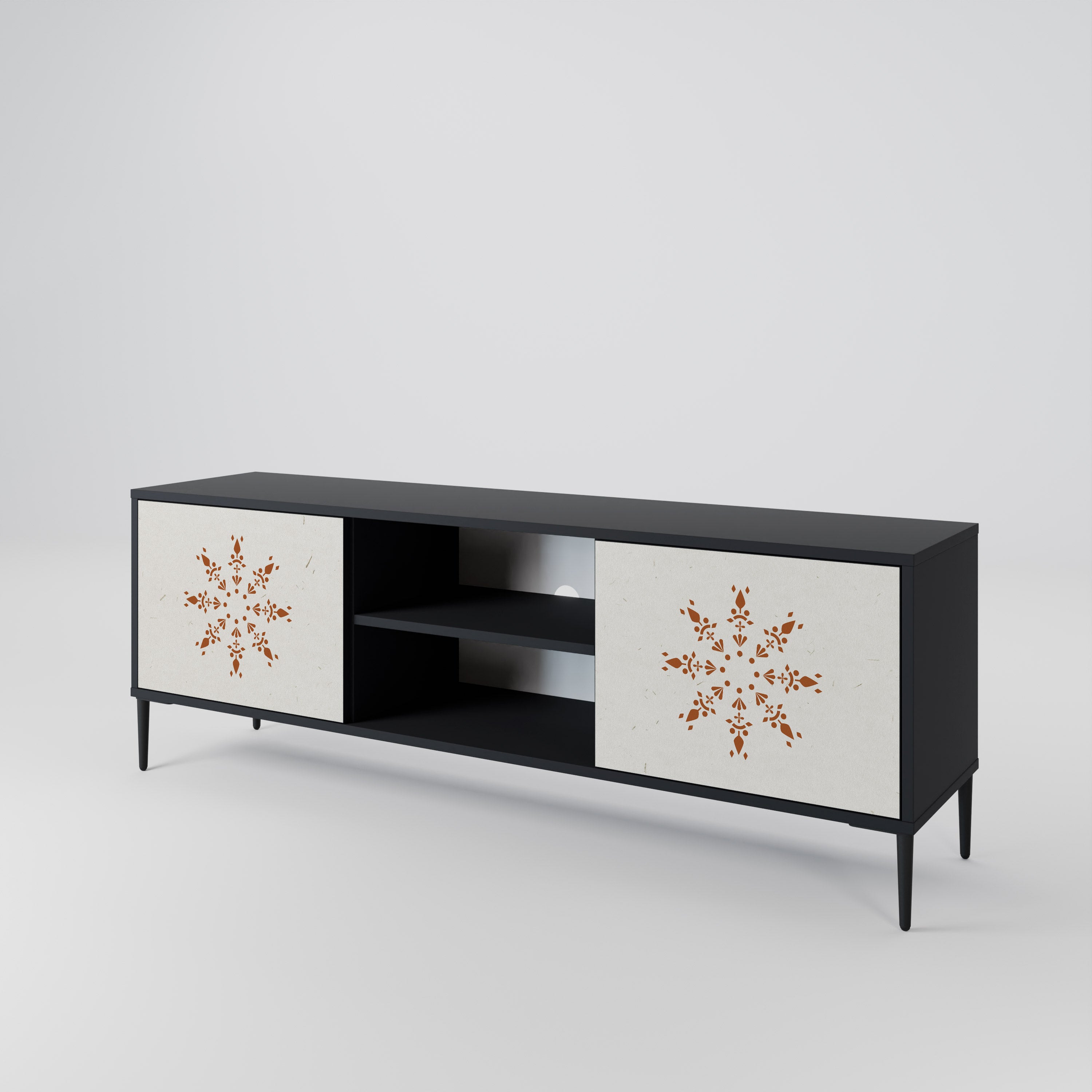 Mueble de TV DAILY HARMONY de 2 puertas con acabado negro