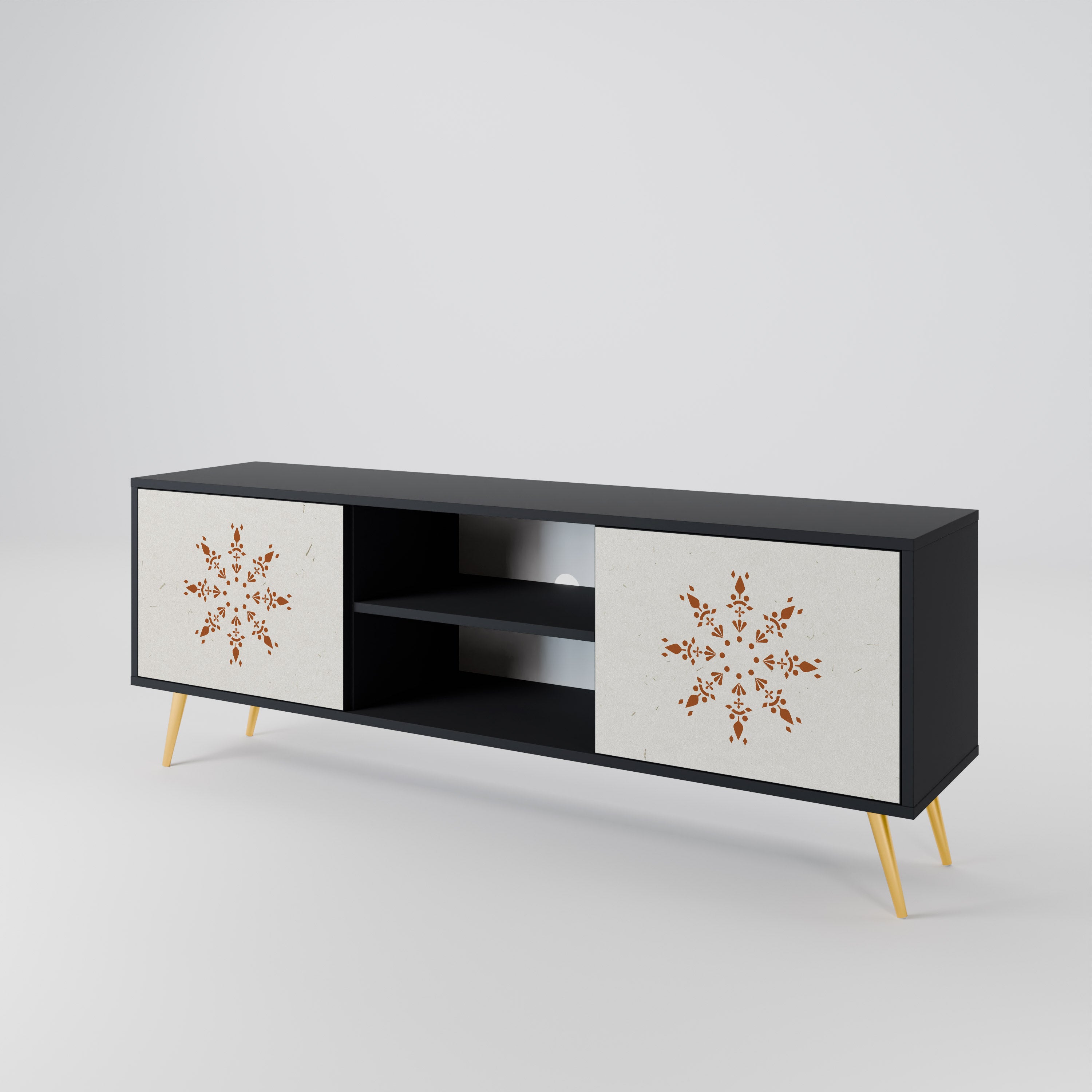 Mueble de TV DAILY HARMONY de 2 puertas con acabado negro