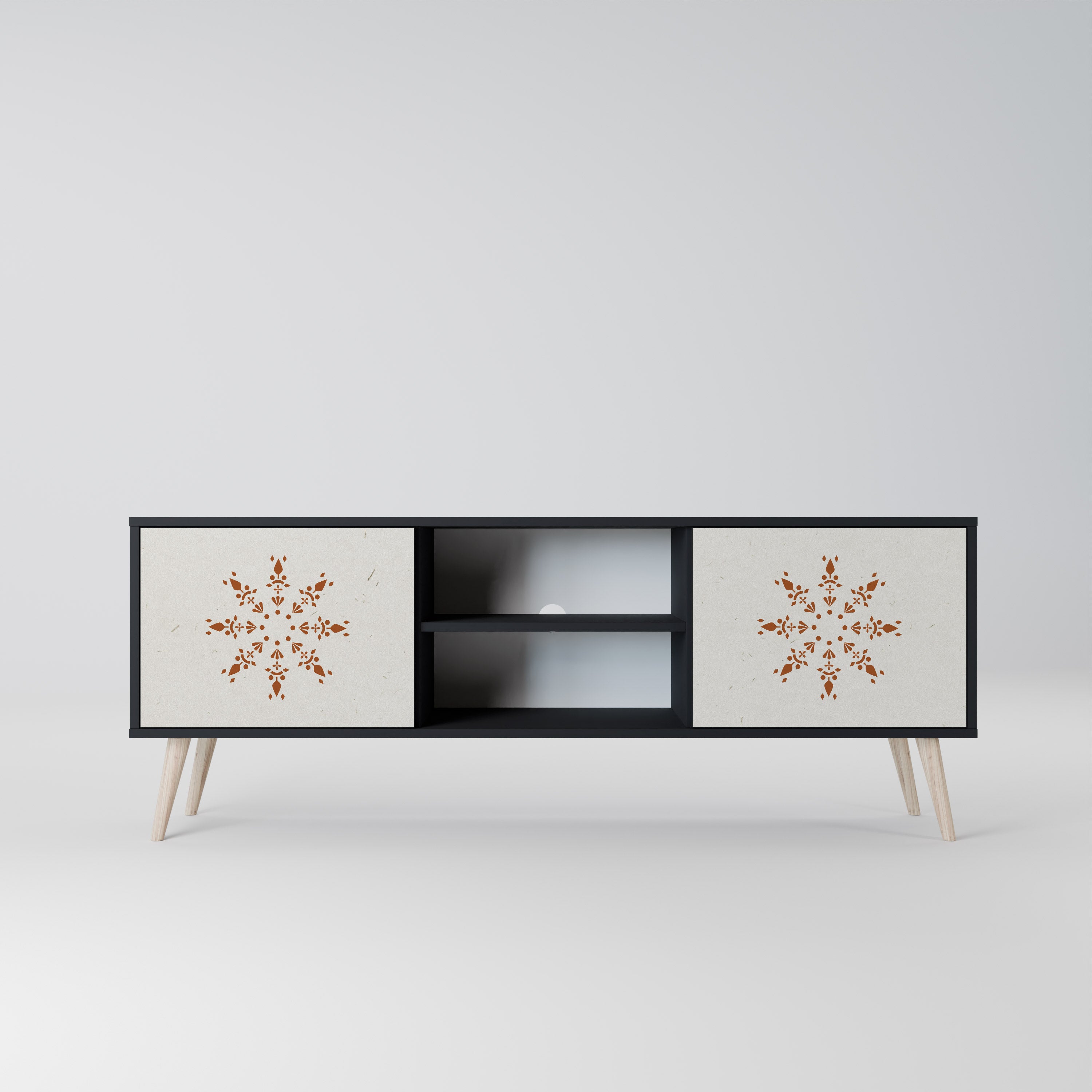 Mueble de TV DAILY HARMONY de 2 puertas con acabado negro