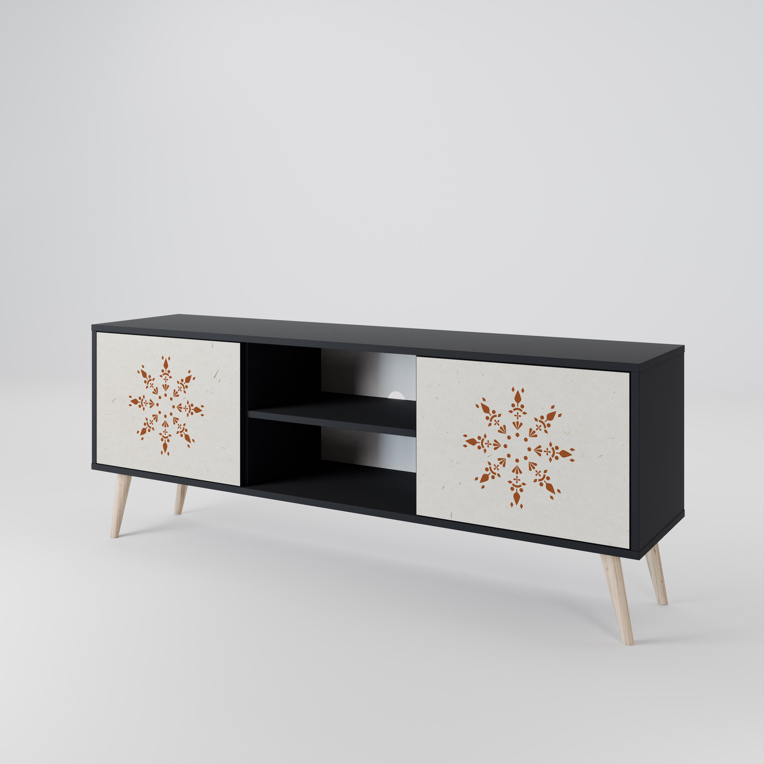 Mueble de TV DAILY HARMONY de 2 puertas con acabado negro