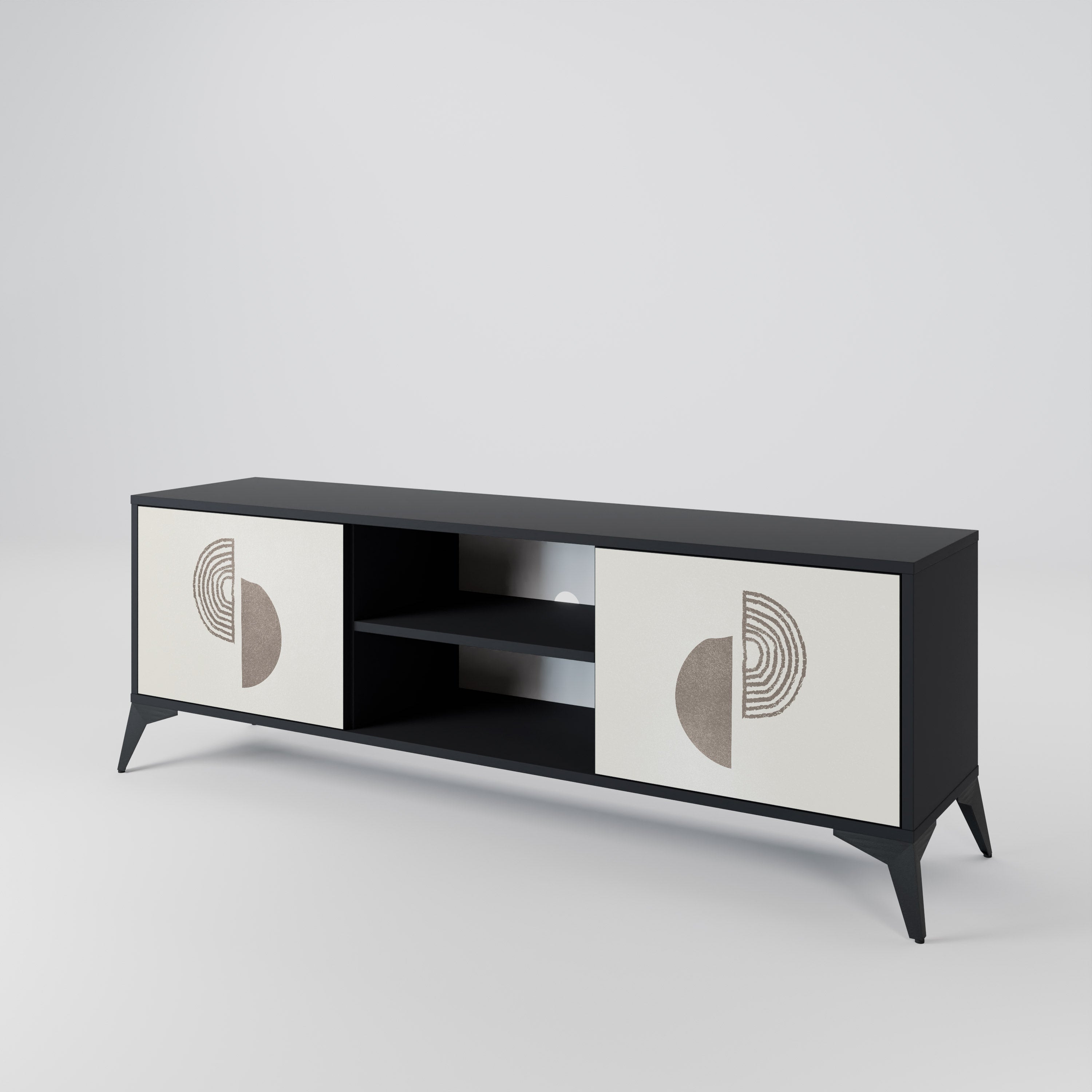 Mueble de TV de 2 puertas HARMONY ESSENCE con acabado negro