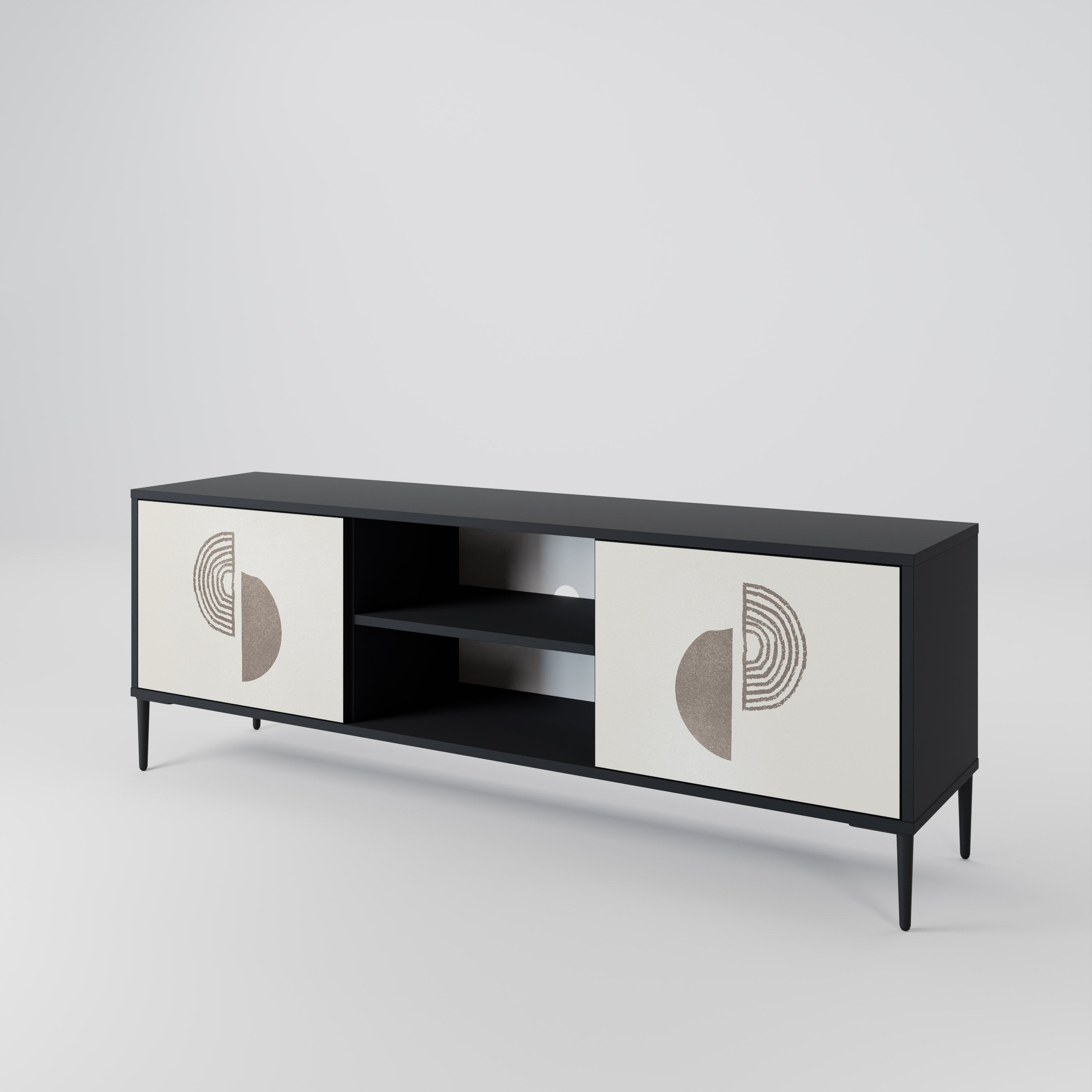 Mueble de TV de 2 puertas HARMONY ESSENCE con acabado negro