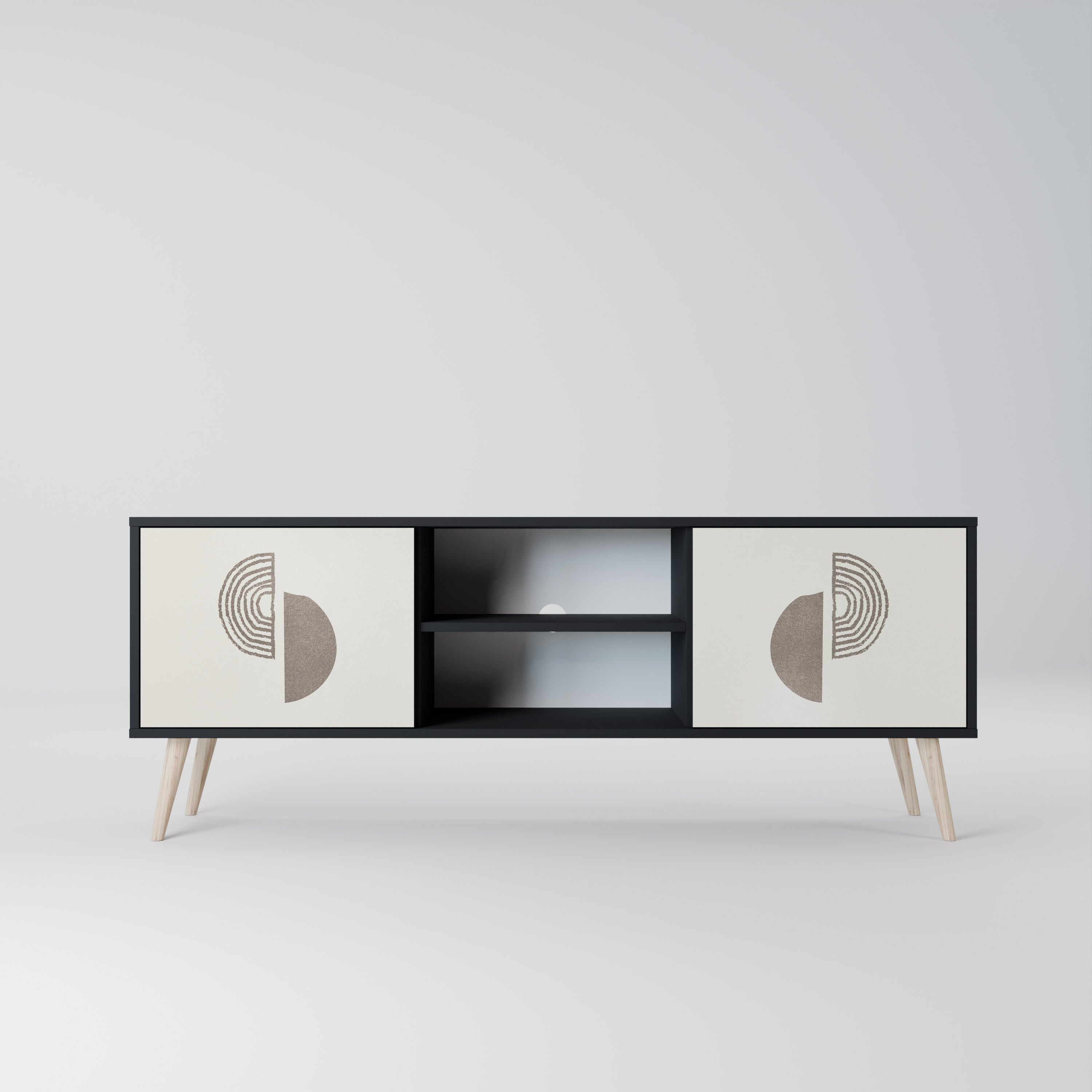 Mueble de TV de 2 puertas HARMONY ESSENCE con acabado negro