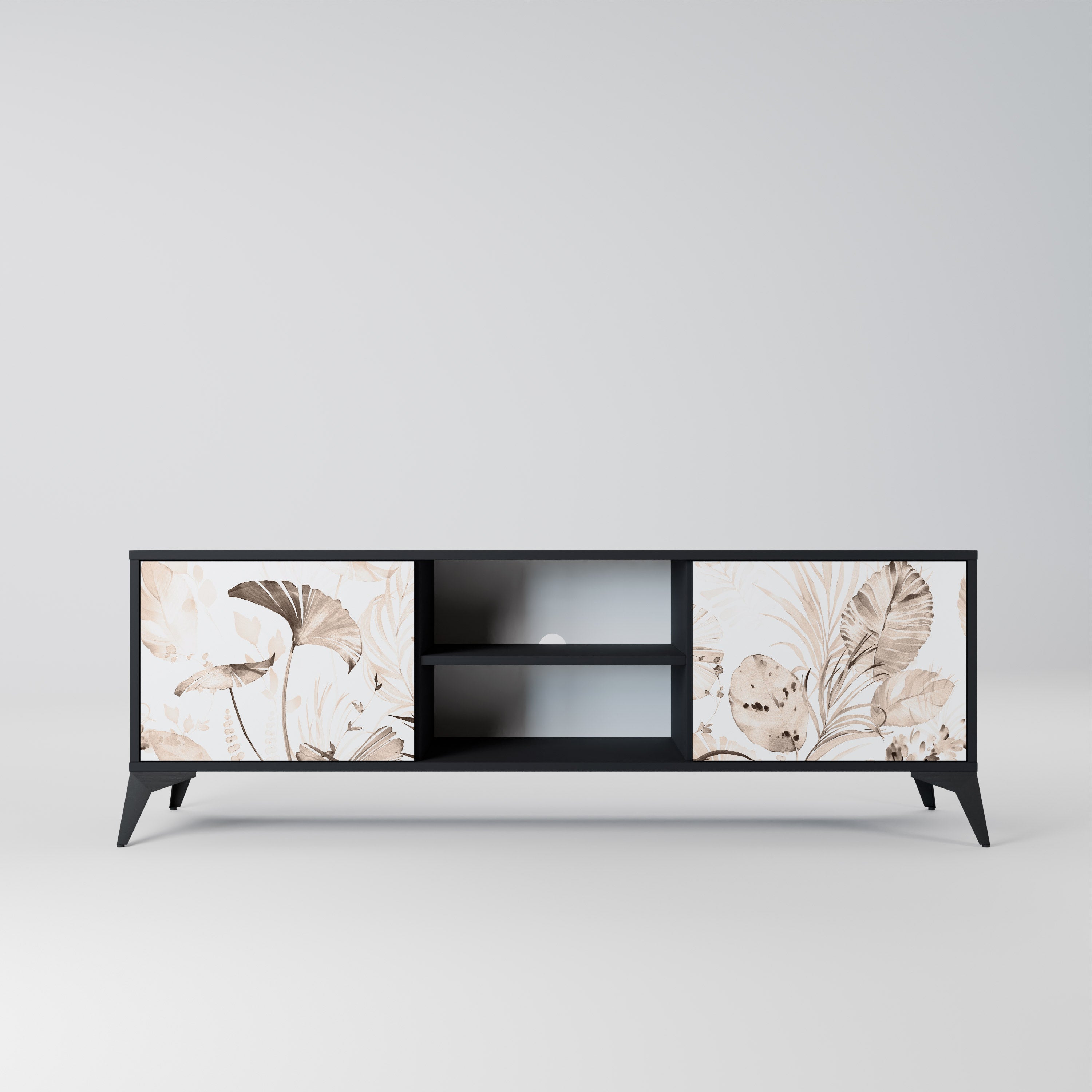 Mueble de TV de 2 puertas WILD TENDERNESS en acabado negro