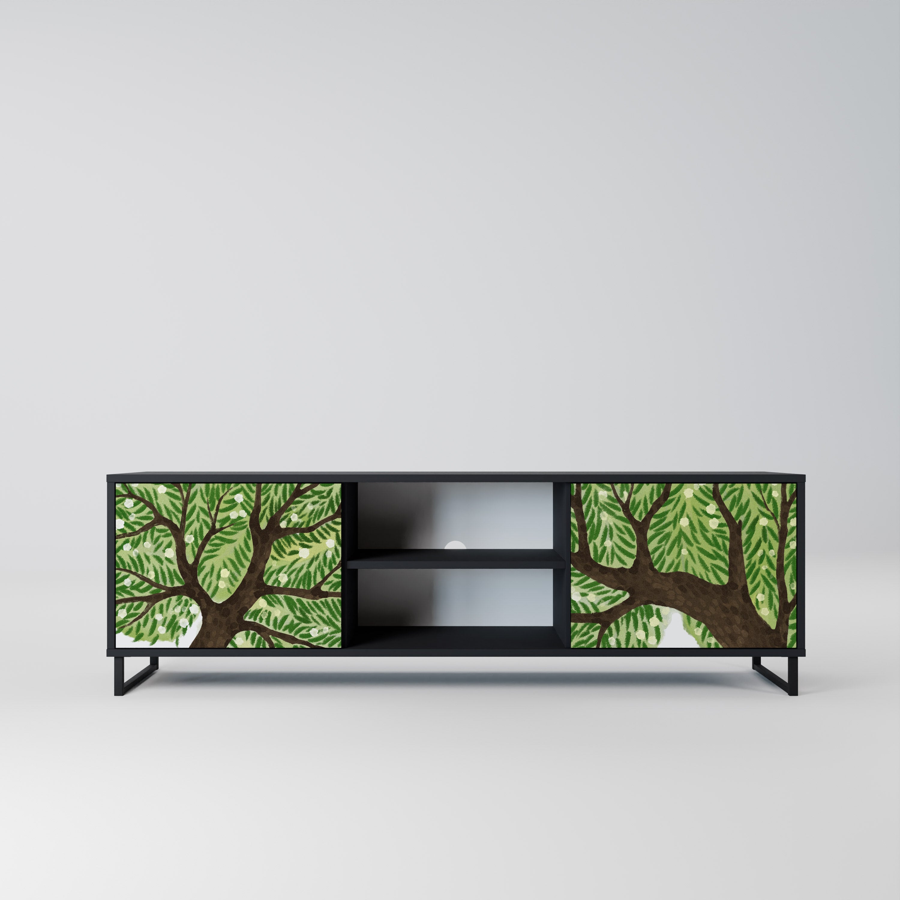 Mueble de TV WILDERNESS DASH de 2 puertas con acabado negro