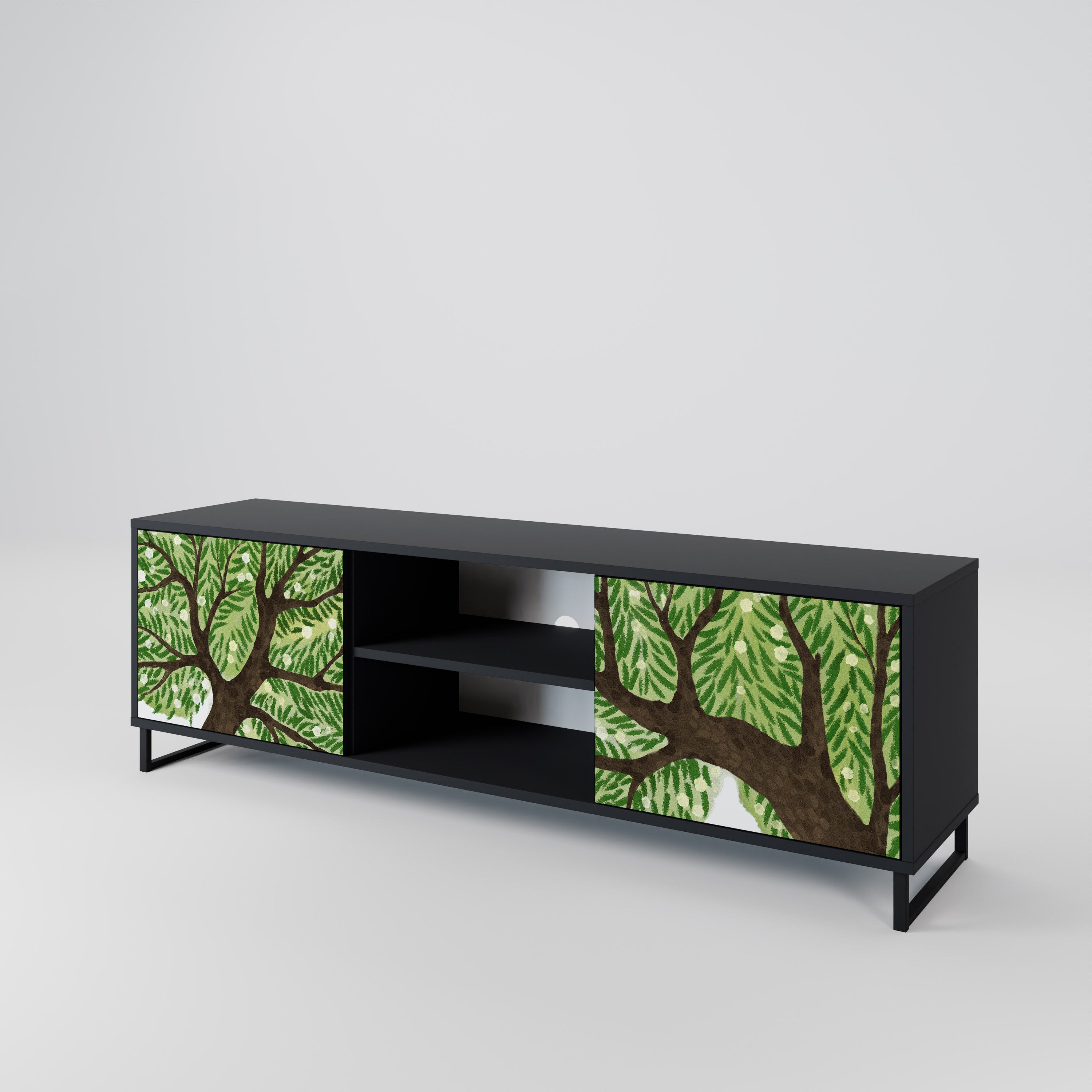 Mueble de TV WILDERNESS DASH de 2 puertas con acabado negro