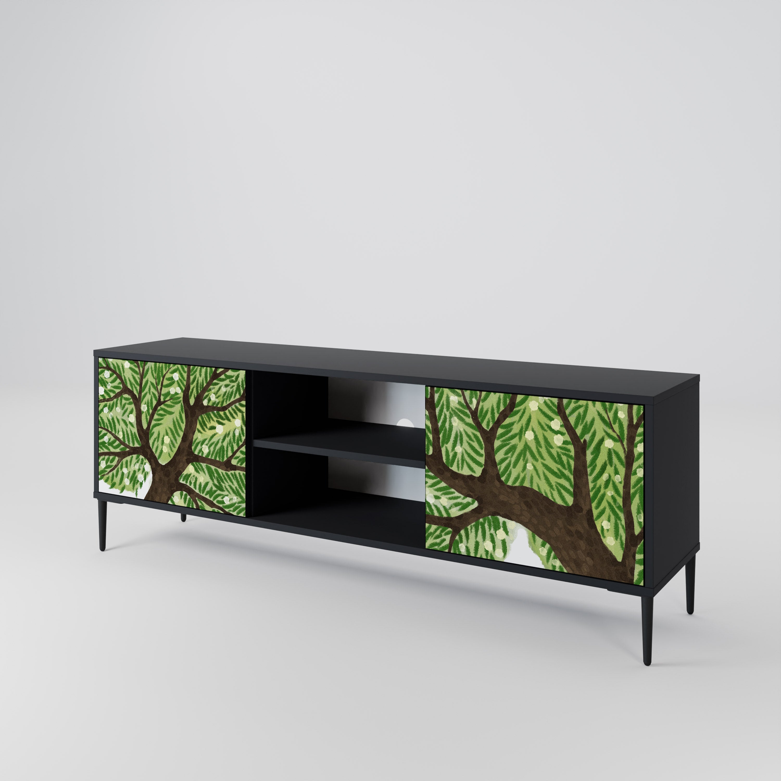 Mueble de TV WILDERNESS DASH de 2 puertas con acabado negro