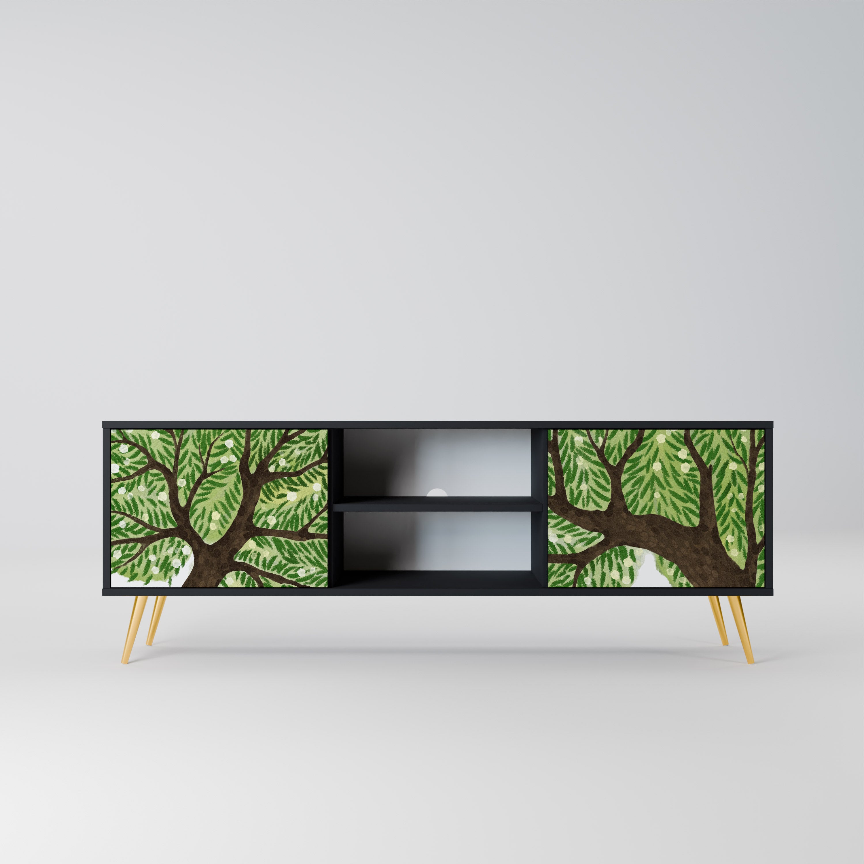 Mueble de TV WILDERNESS DASH de 2 puertas con acabado negro
