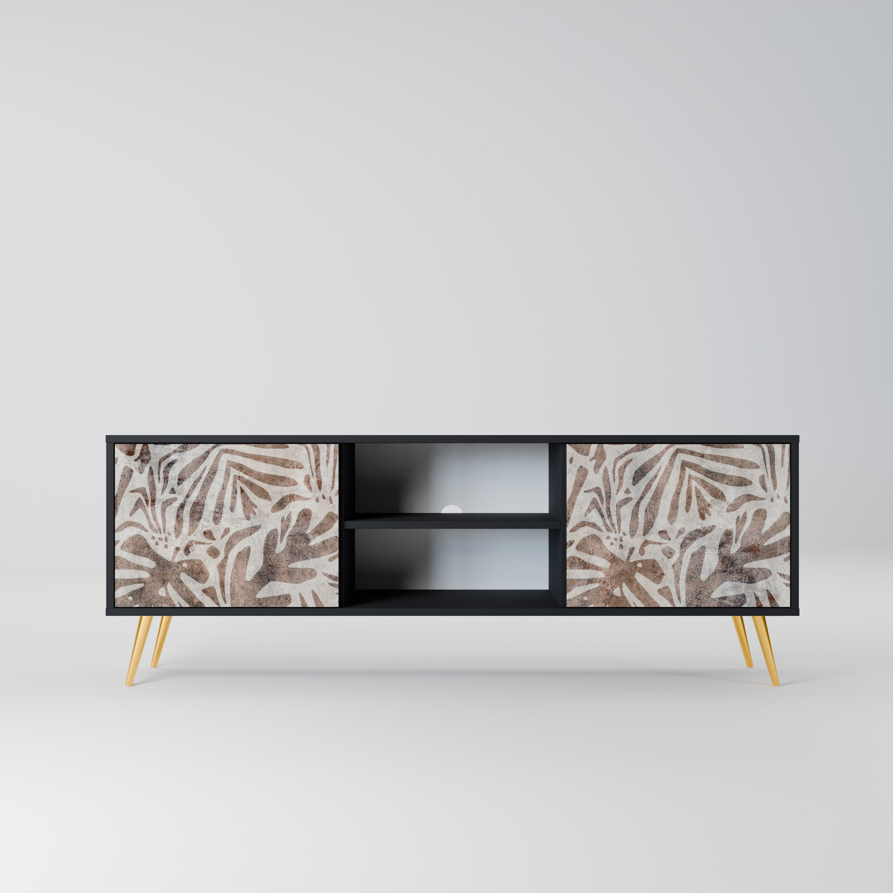 Mueble de TV de 2 puertas PASSING TIME en acabado negro