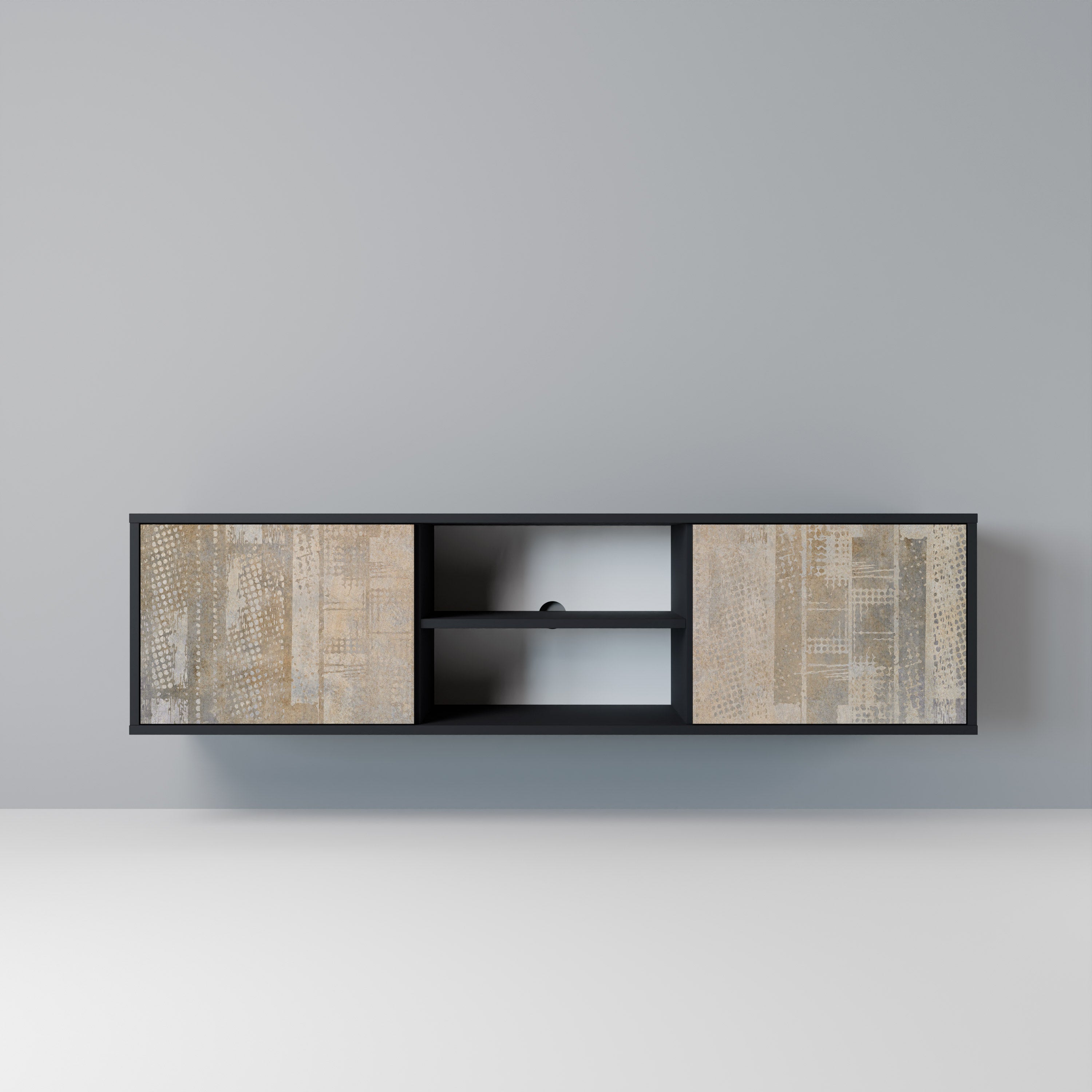 Mueble para TV de 2 puertas SCREEN ERROR con acabado negro