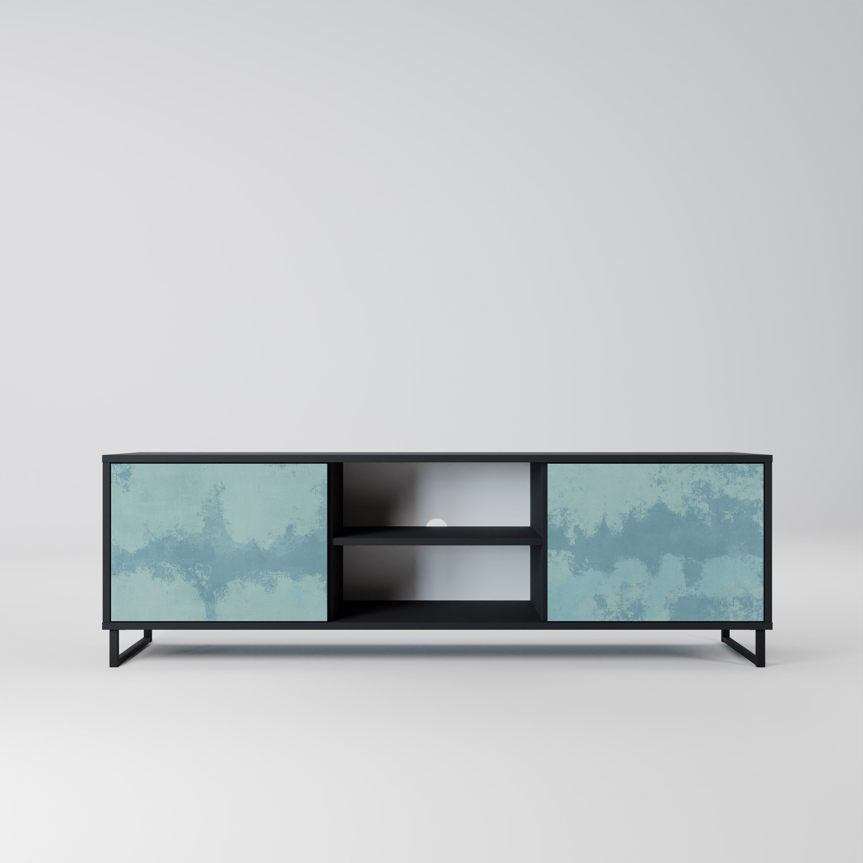 Mueble de TV SKY WASH de 2 puertas con acabado negro