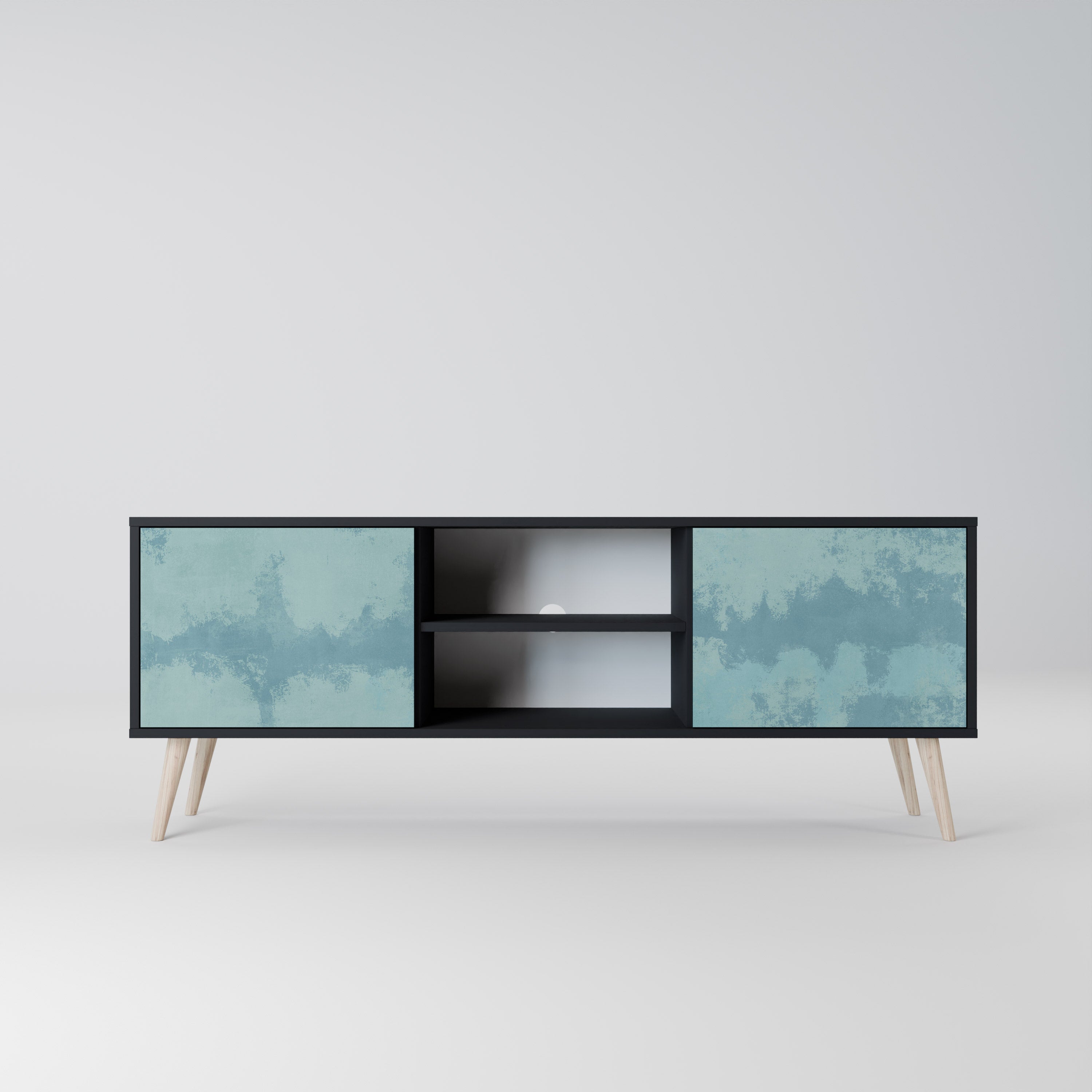 Mueble de TV SKY WASH de 2 puertas con acabado negro