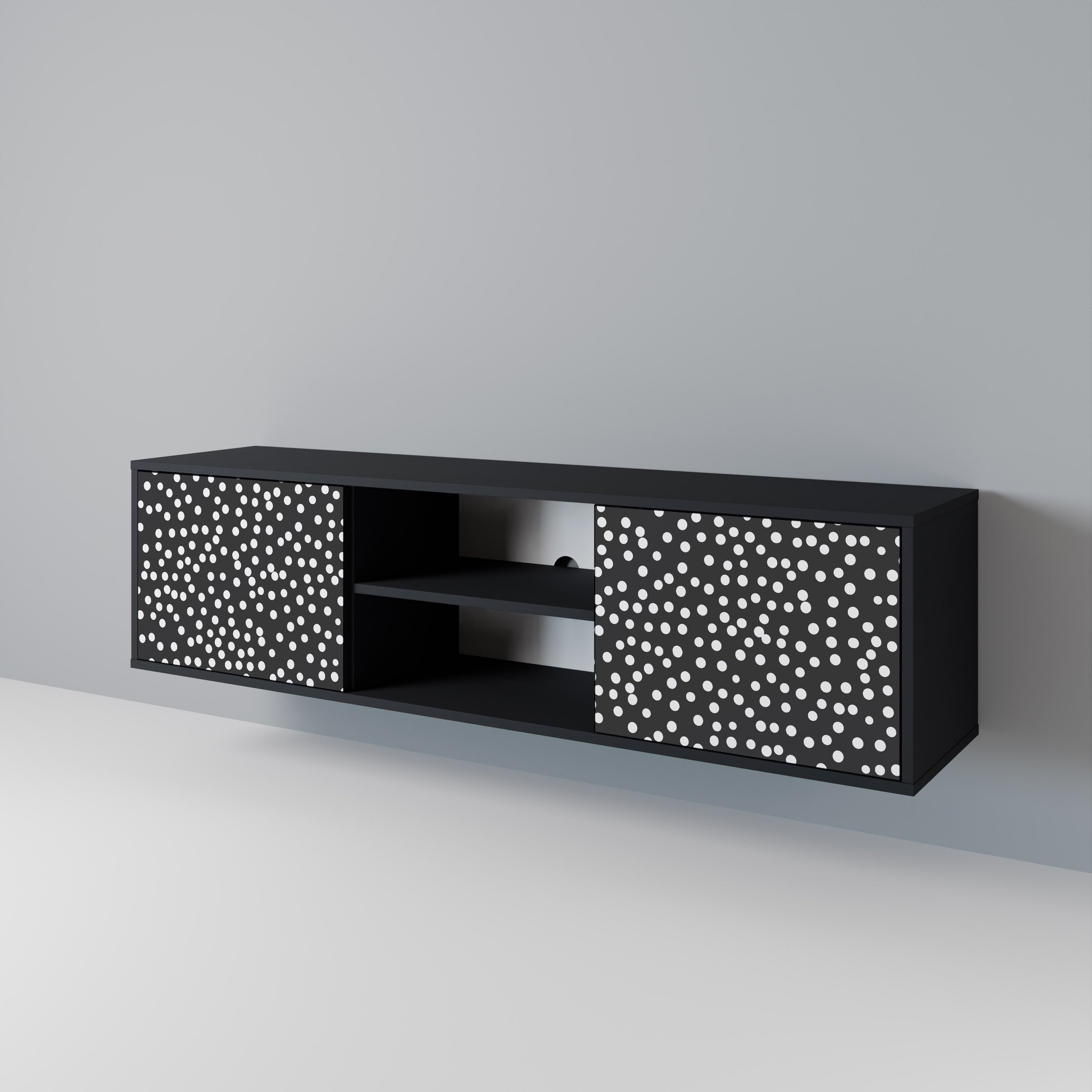 Mueble de TV de 2 puertas BLINDING LIGHTS con acabado negro