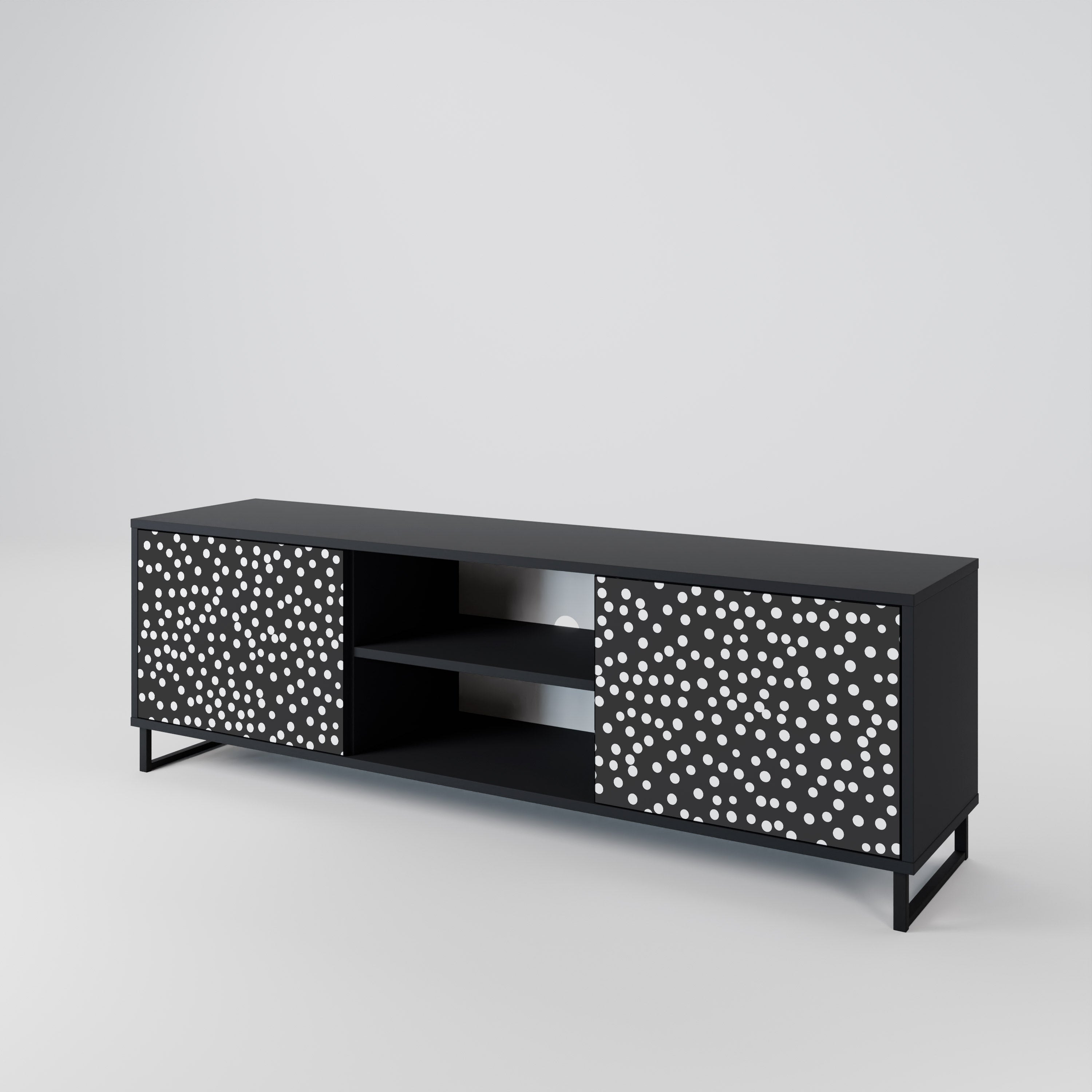 Mueble de TV de 2 puertas BLINDING LIGHTS con acabado negro