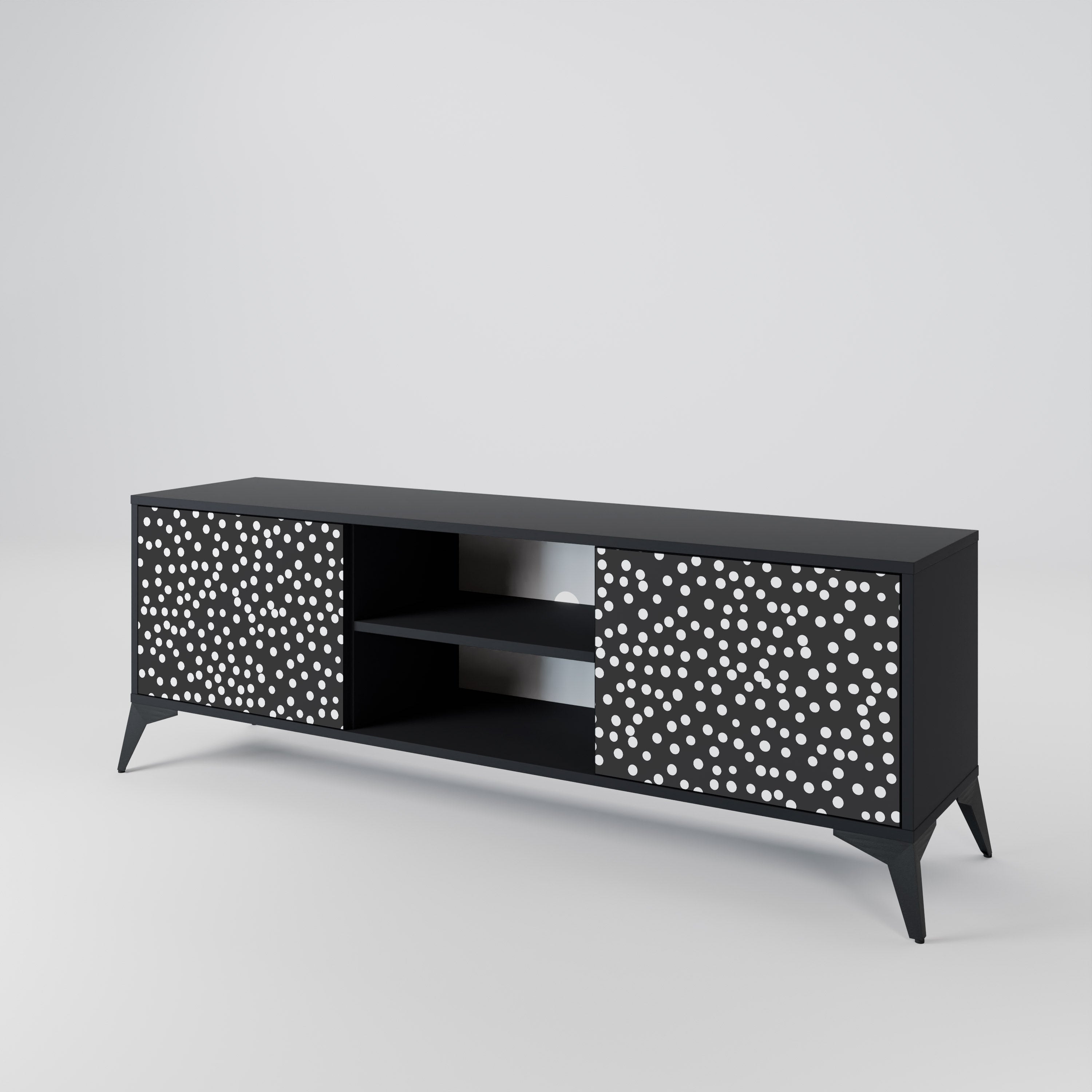 Mueble de TV de 2 puertas BLINDING LIGHTS con acabado negro