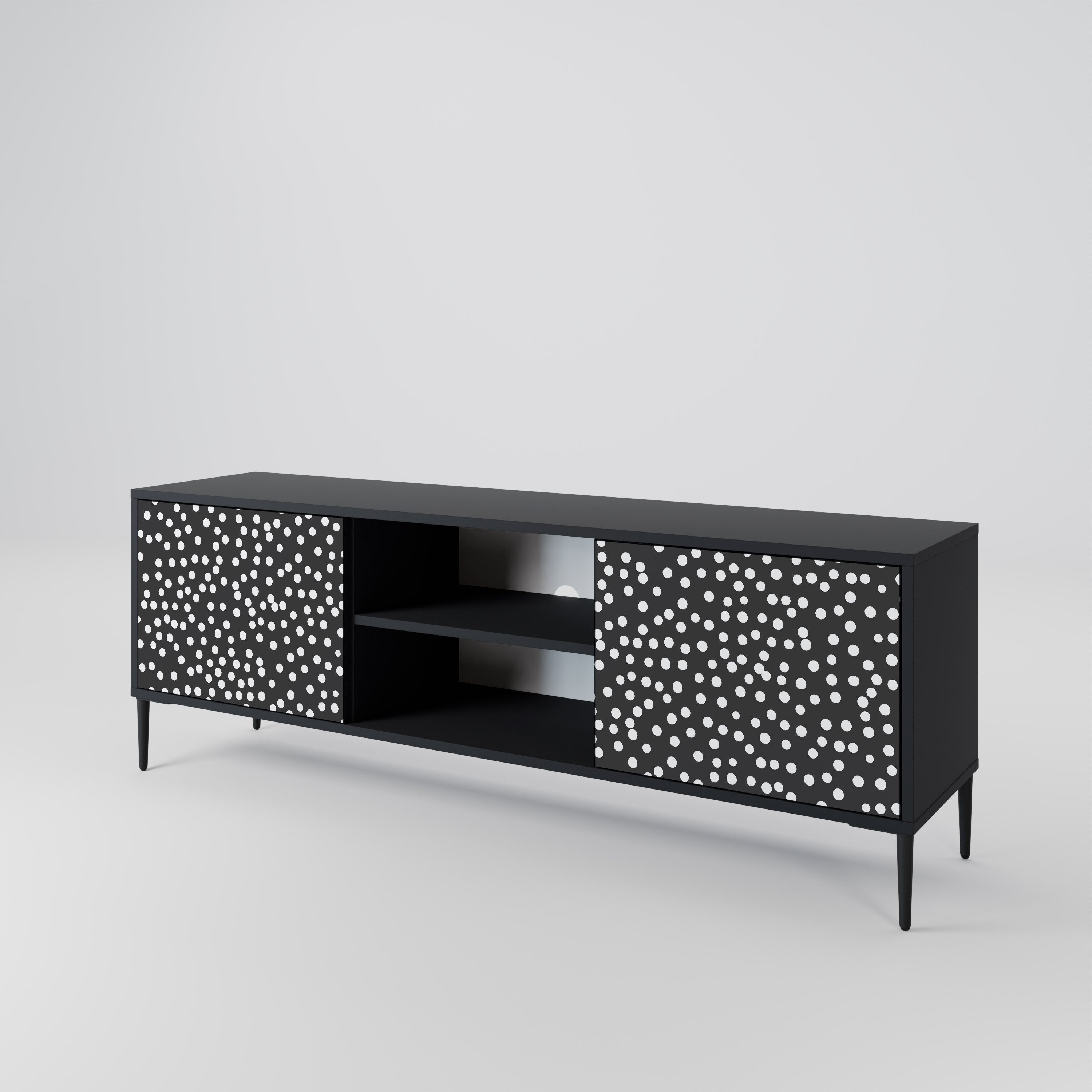 Mueble de TV de 2 puertas BLINDING LIGHTS con acabado negro