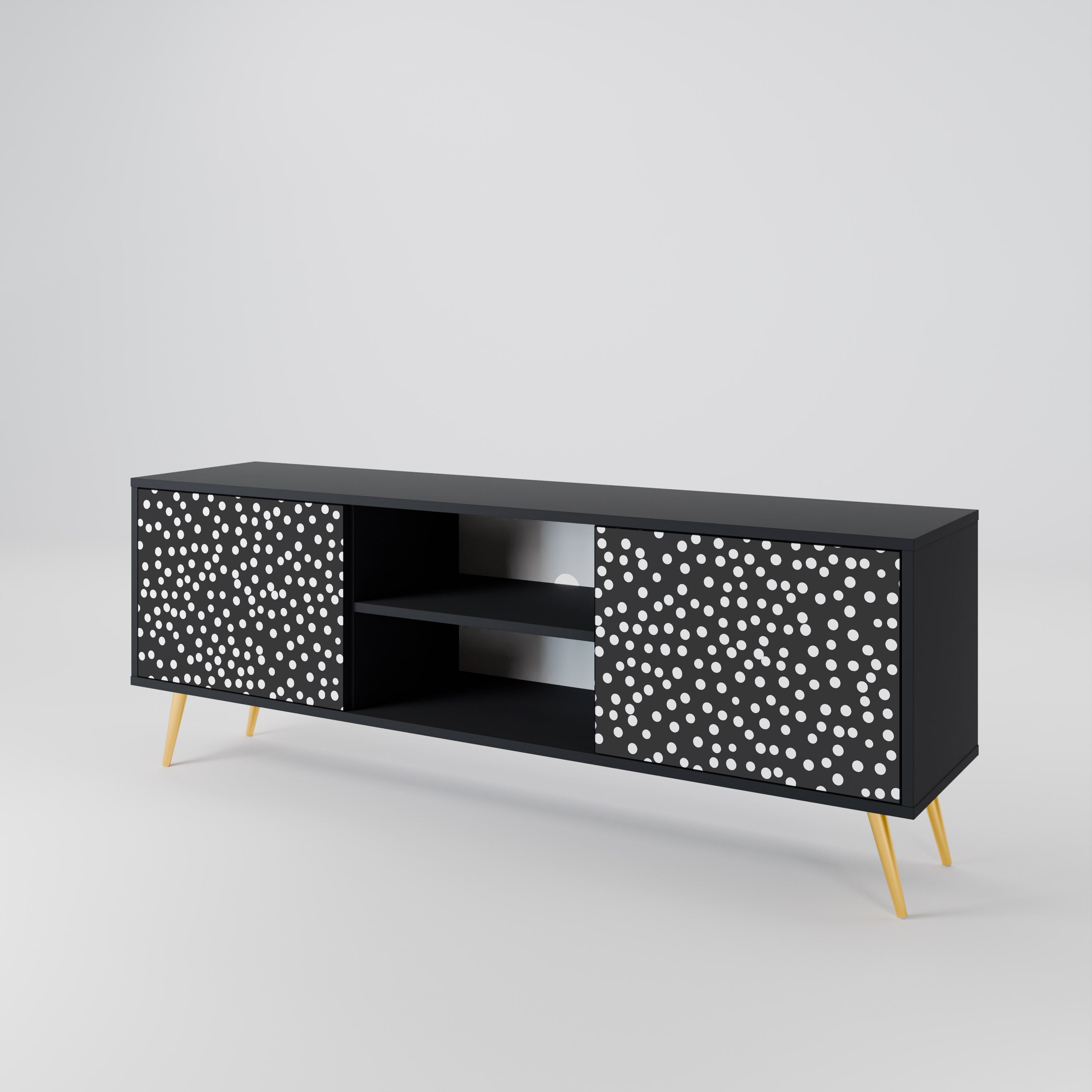 Mueble de TV de 2 puertas BLINDING LIGHTS con acabado negro