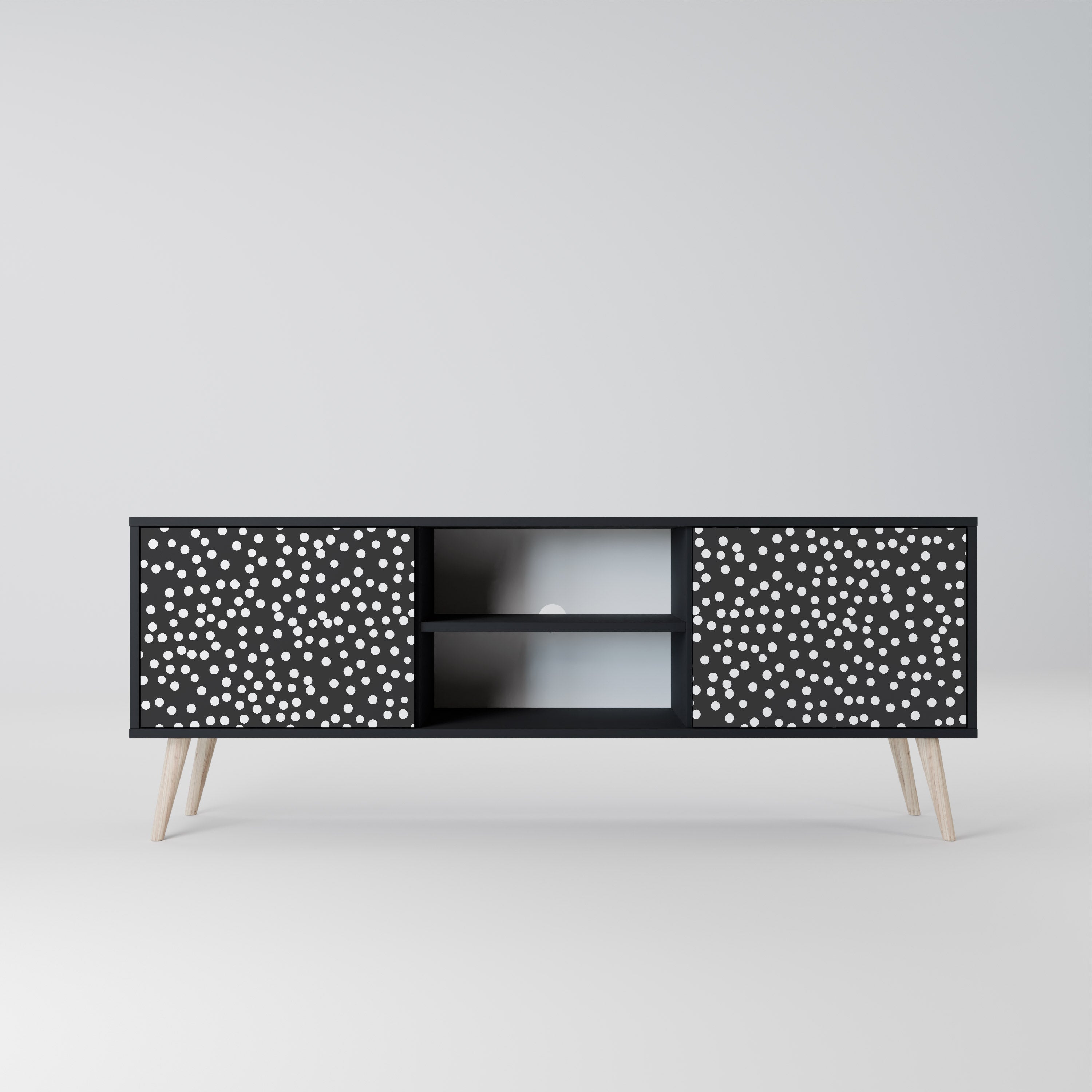 Mueble de TV de 2 puertas BLINDING LIGHTS con acabado negro