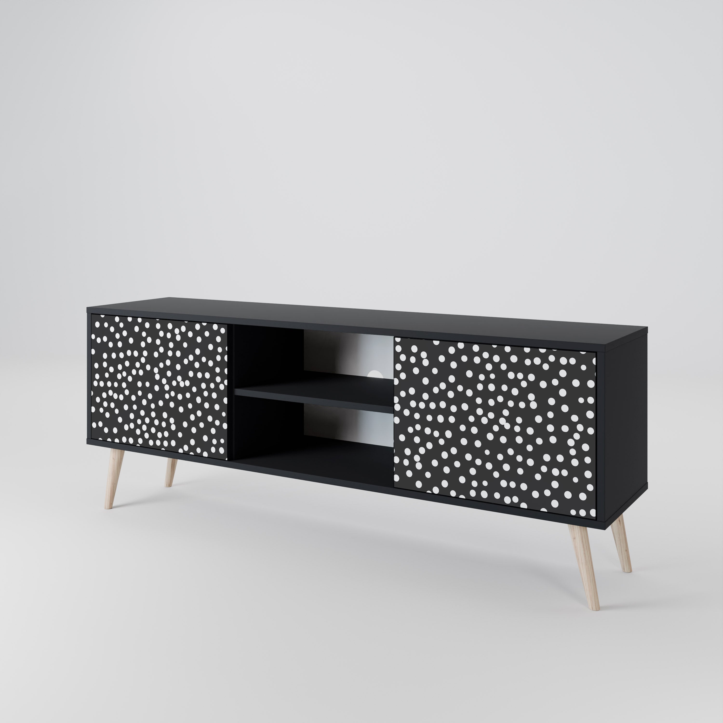 Mueble de TV de 2 puertas BLINDING LIGHTS con acabado negro
