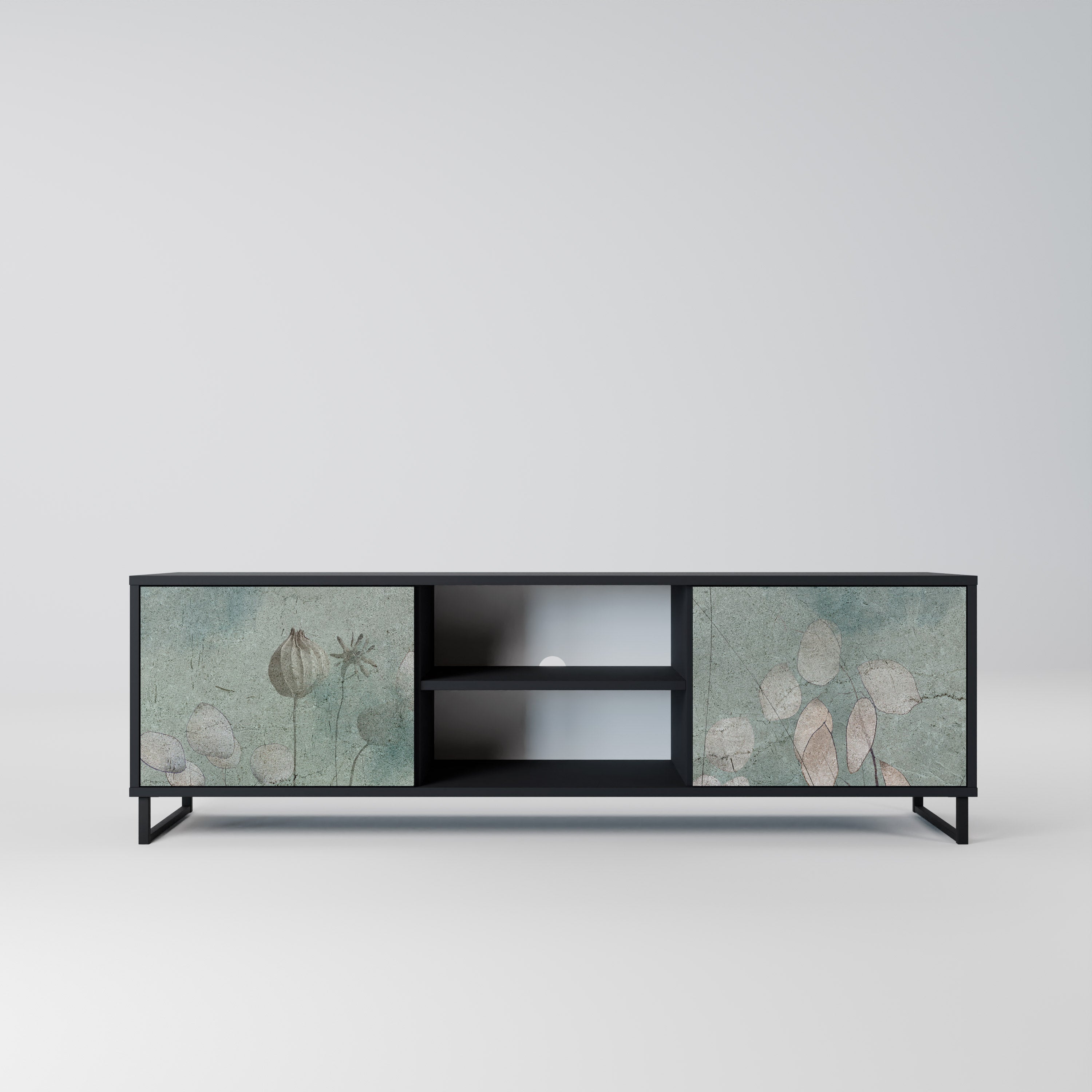 Mueble de TV NIGHT LADY de 2 puertas con acabado negro