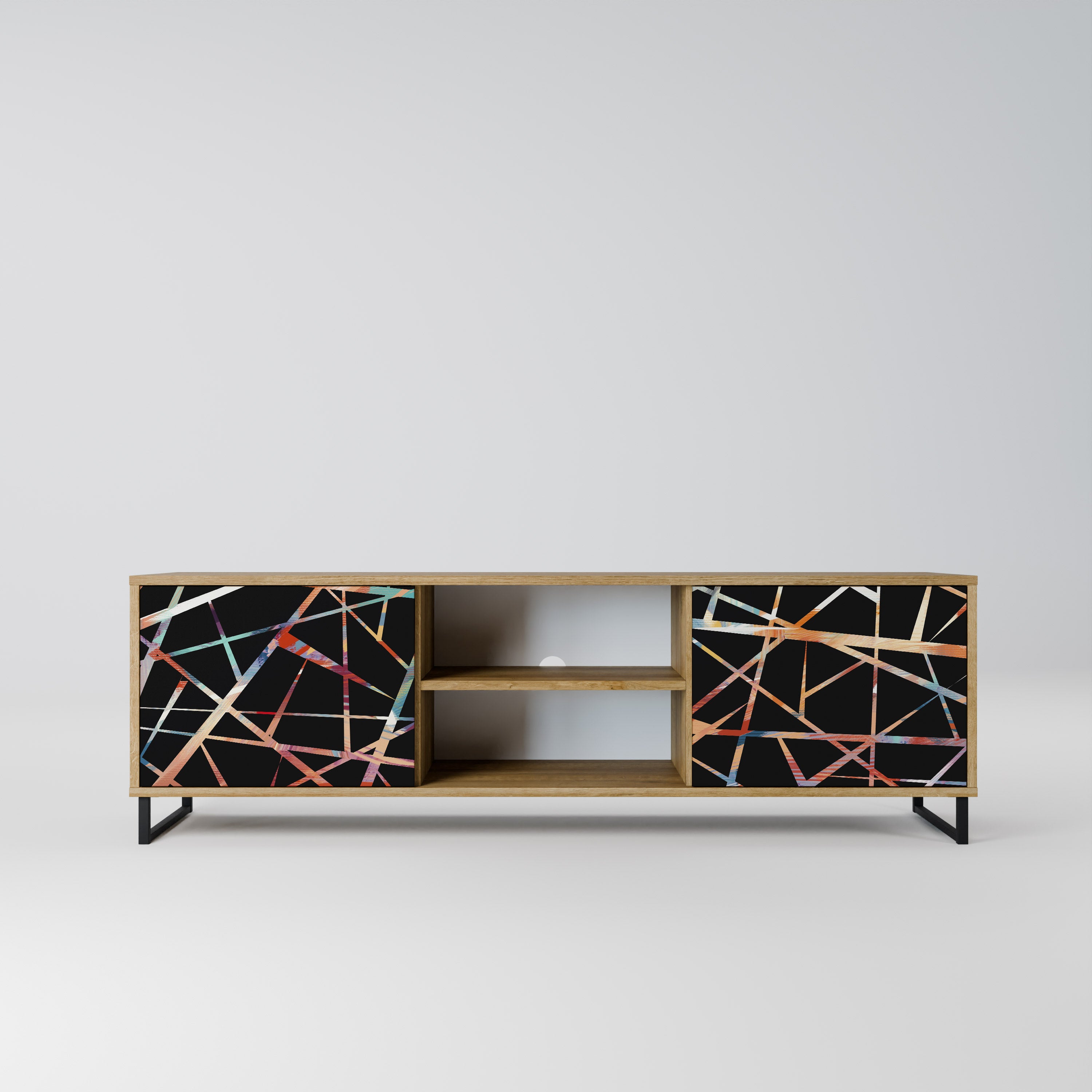 Mueble de TV de 2 puertas POLYGON VERVE con efecto roble