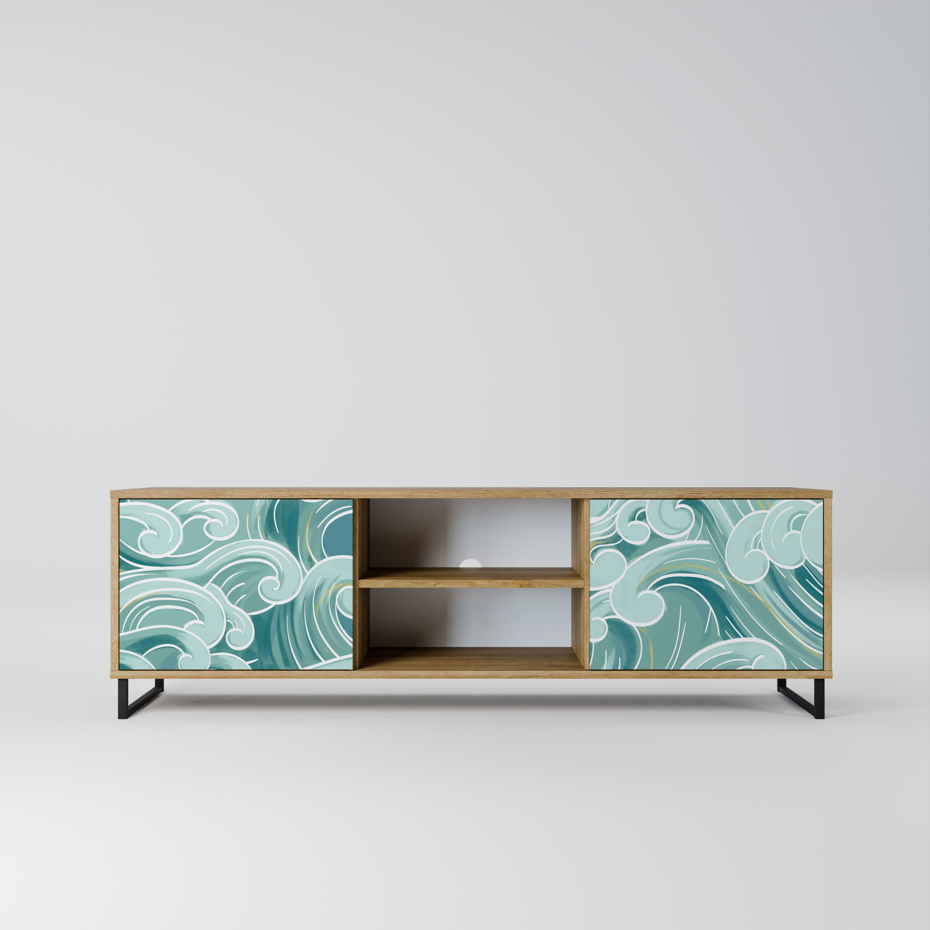 Mueble de TV ASIAN SWAY de 2 puertas con efecto roble