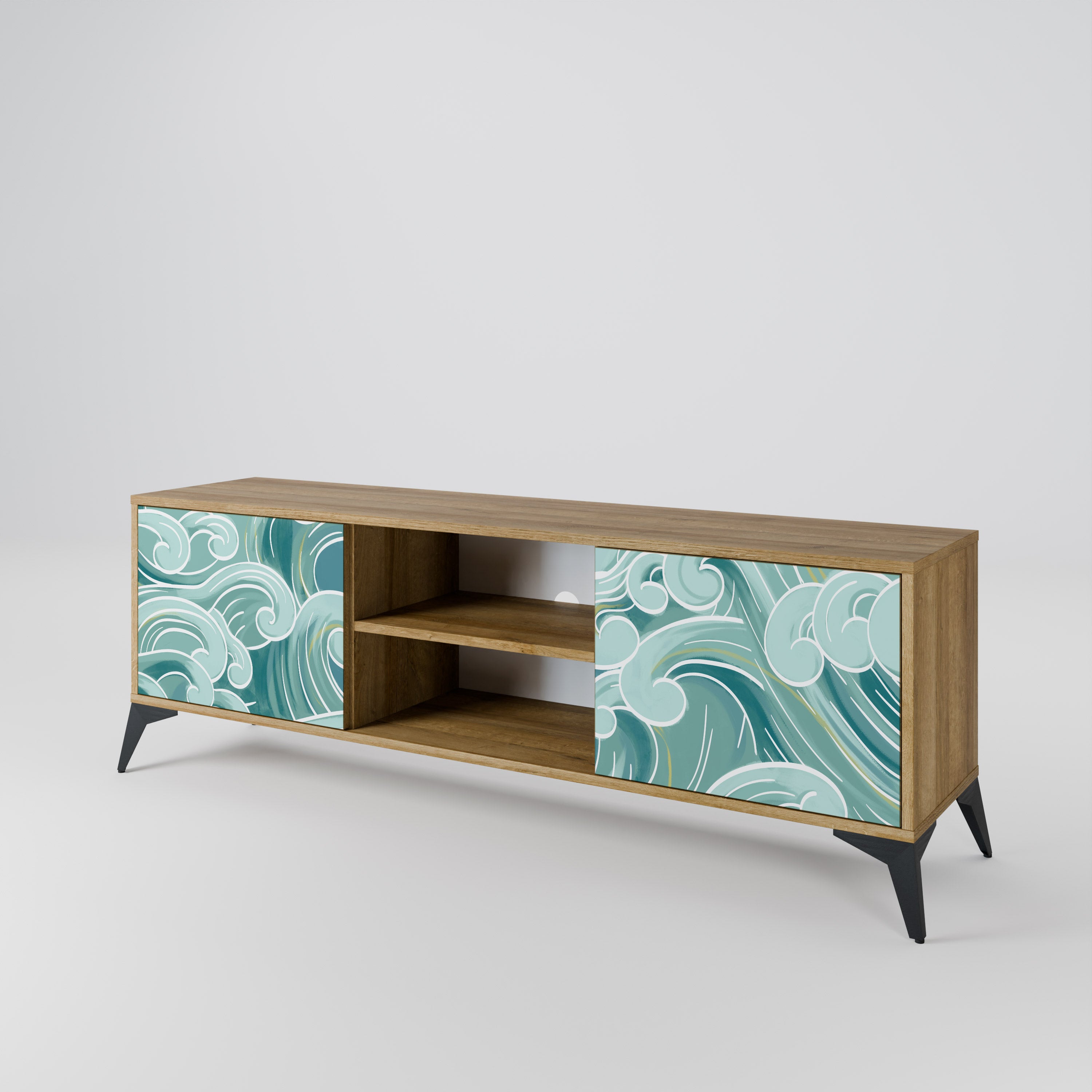 Mueble de TV ASIAN SWAY de 2 puertas con efecto roble