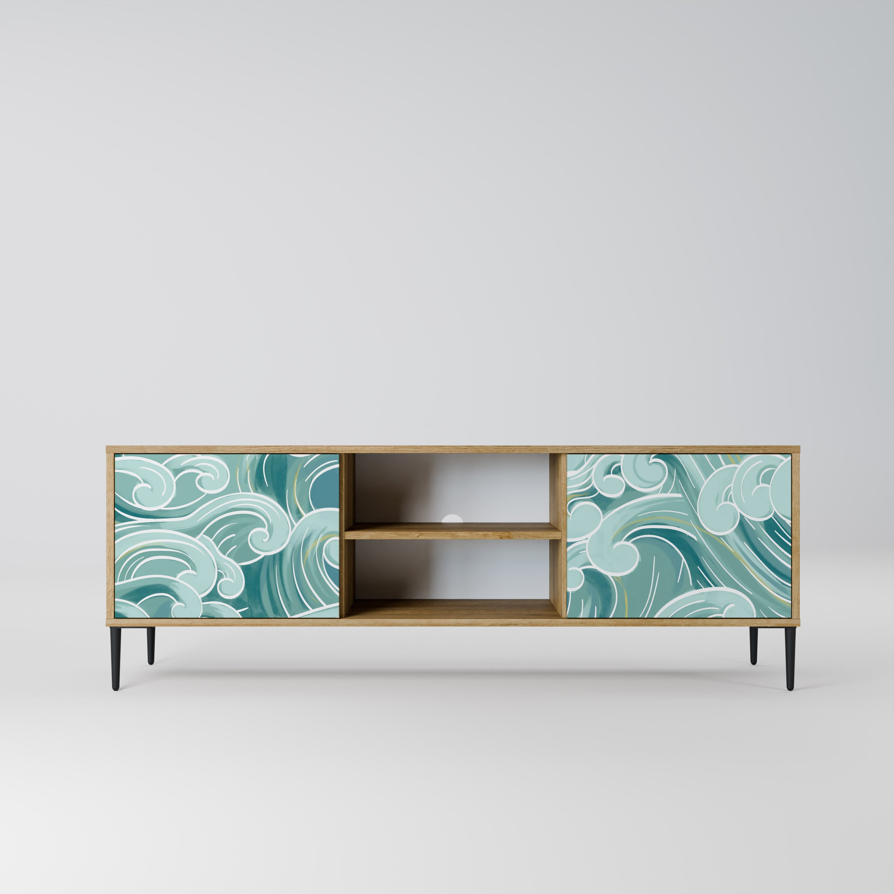 Mueble de TV ASIAN SWAY de 2 puertas con efecto roble