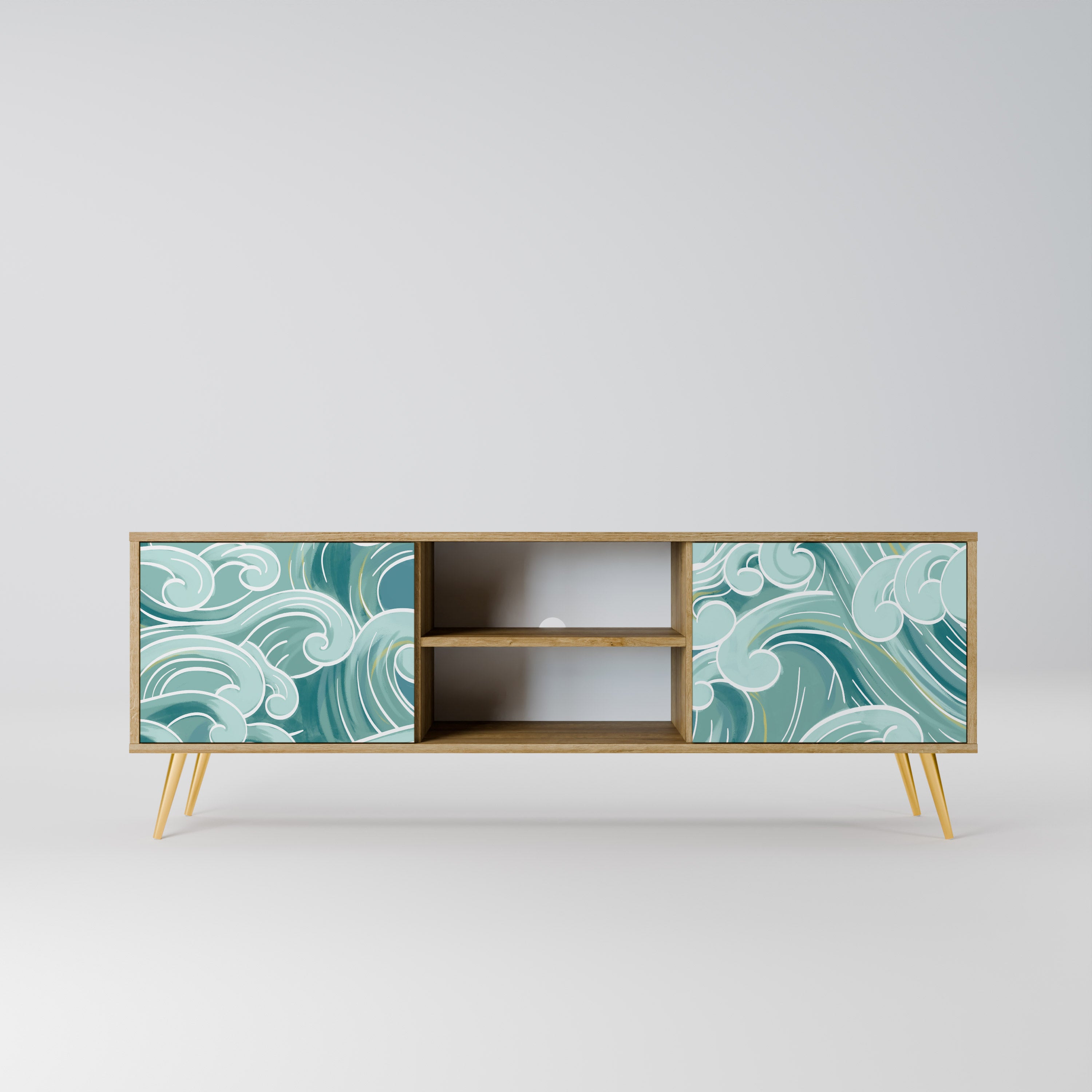 Mueble de TV ASIAN SWAY de 2 puertas con efecto roble