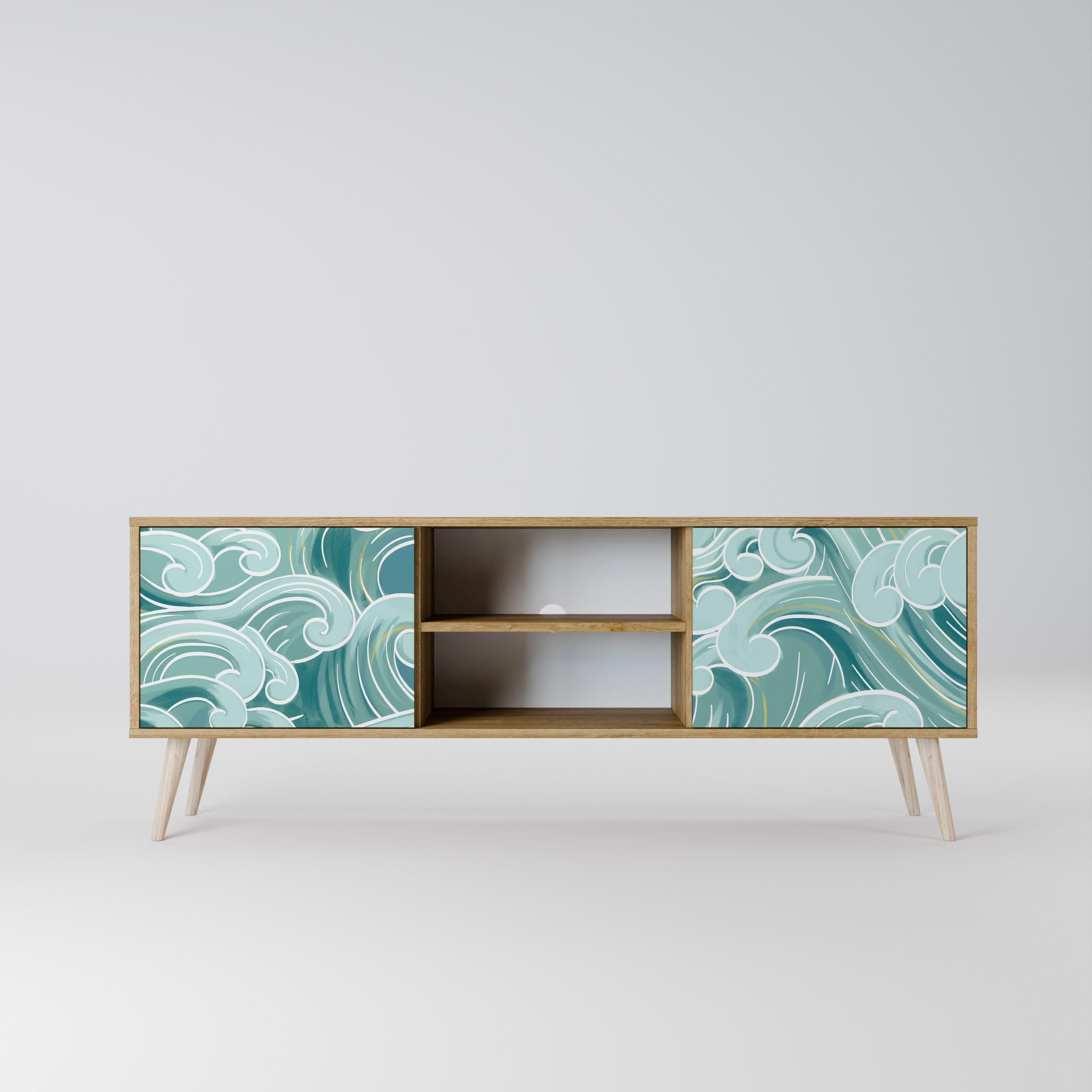 Mueble de TV ASIAN SWAY de 2 puertas con efecto roble