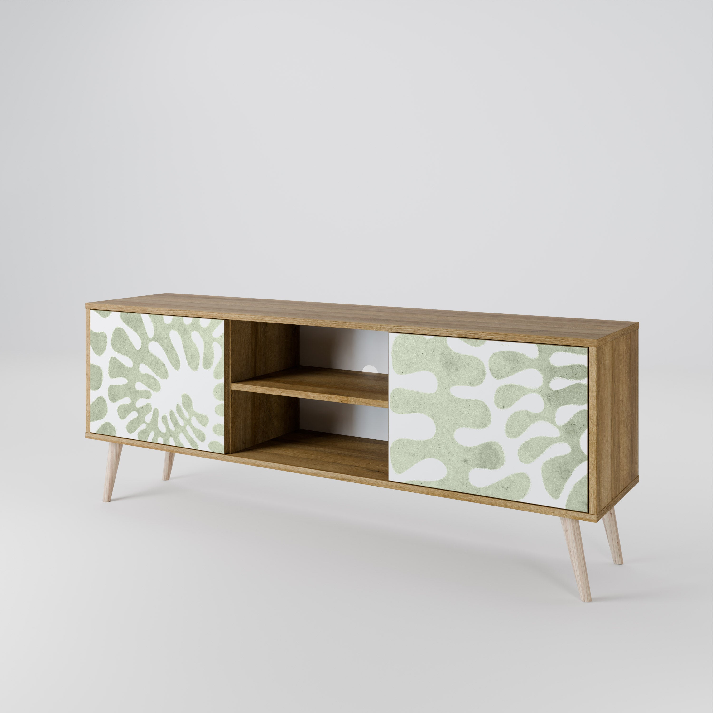 Mueble de TV de 2 puertas HELIX DANCE con efecto roble